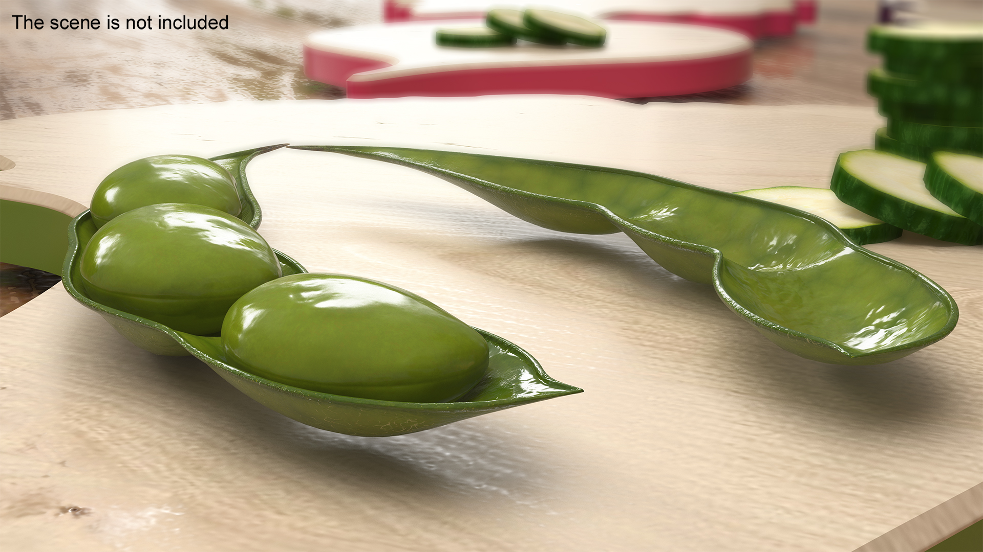 Green Soybean Pod Open 3D