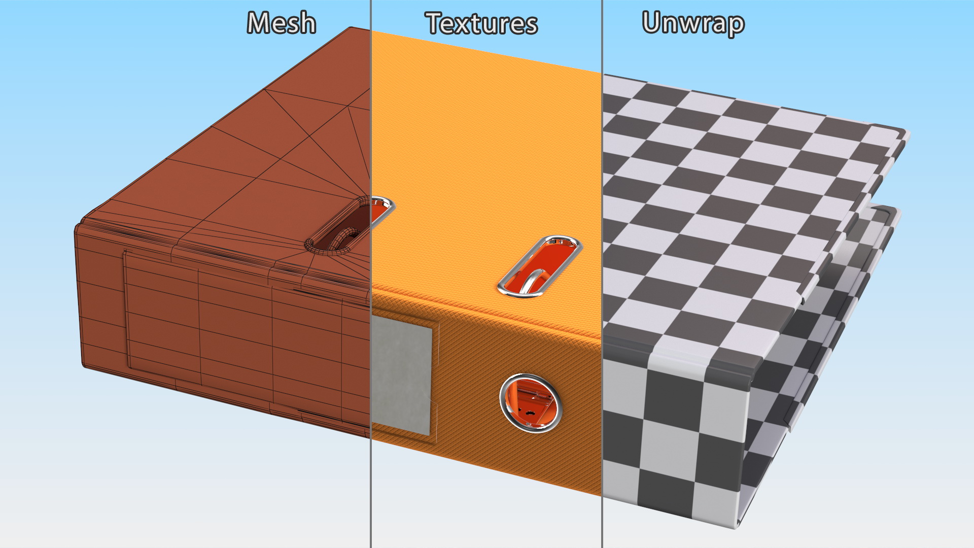 3D Hard Cover Orange Office File Folder