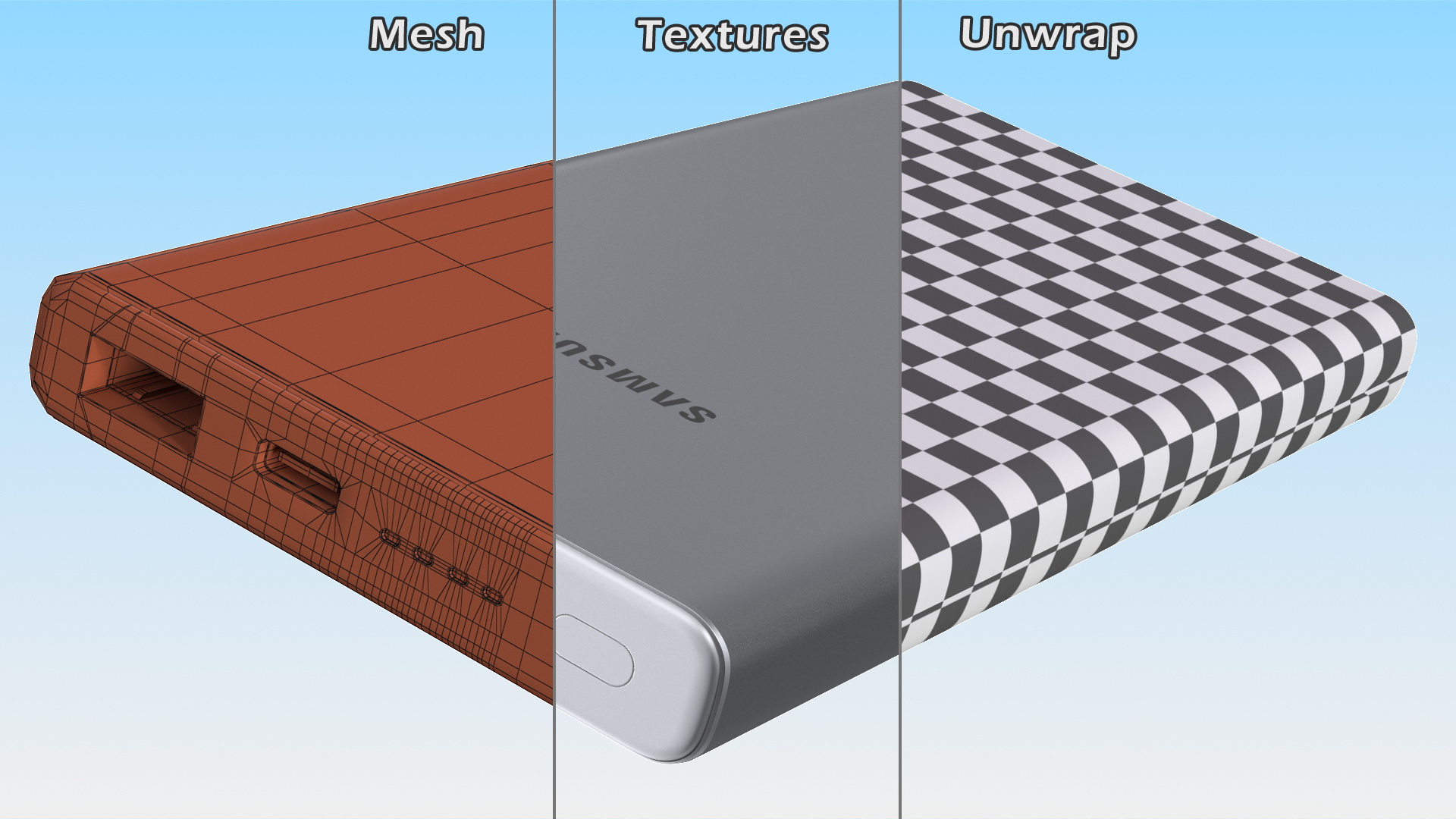 3D Samsung 25W Battery Pack 10000mAh model