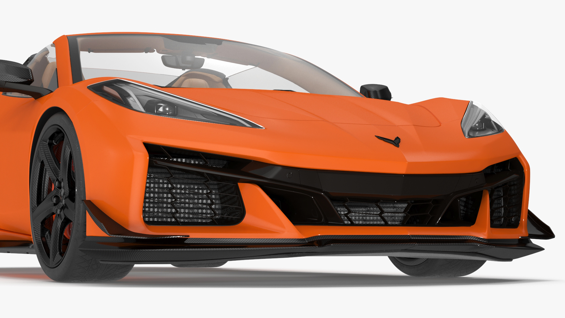 Orange Chevrolet Corvette Cabriolet Z06 2023 Cabriolet Open 3D model