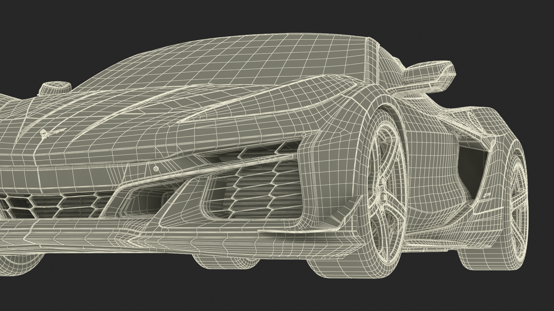 Orange Chevrolet Corvette Cabriolet Z06 2023 Cabriolet Open 3D model