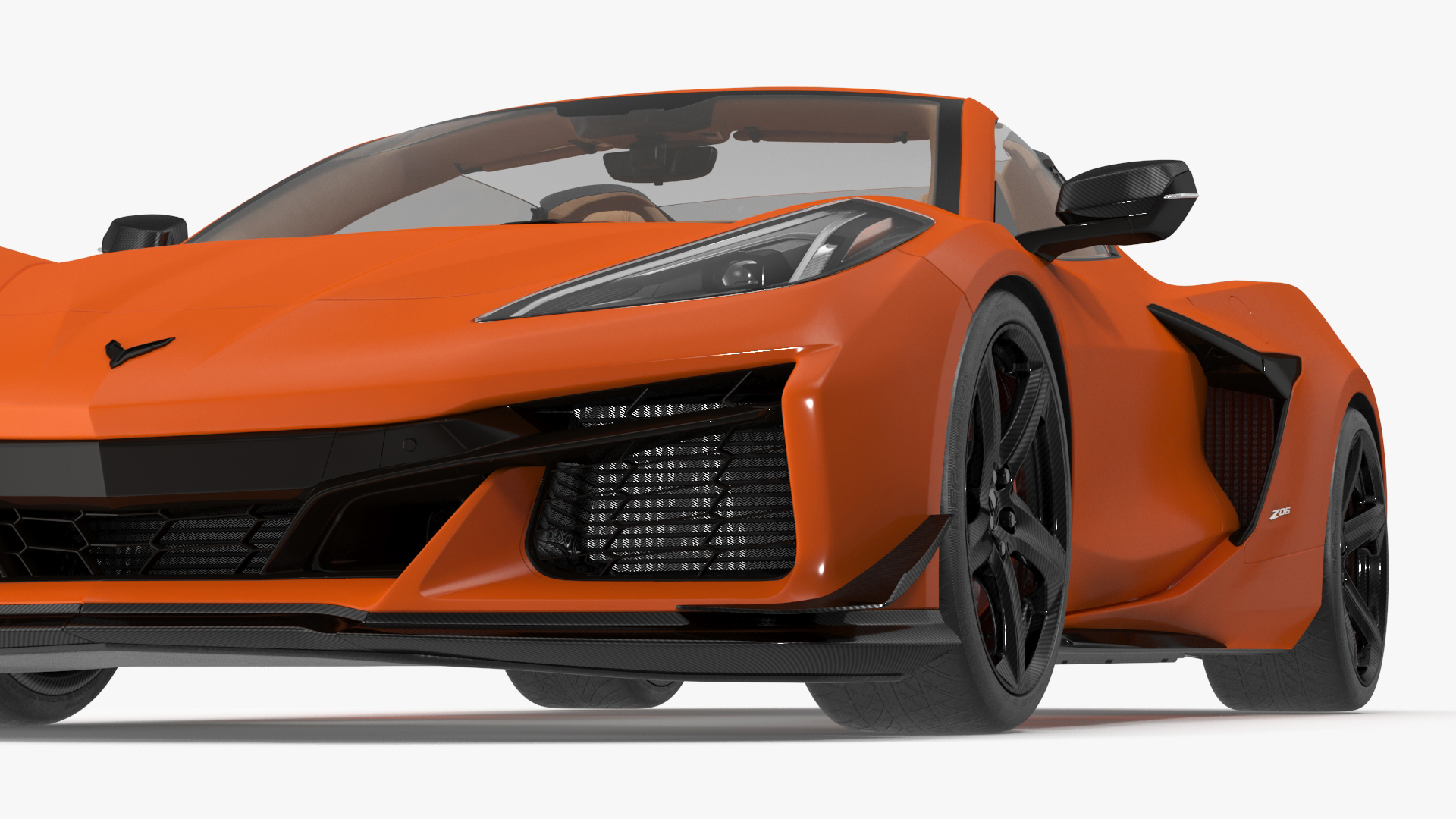 Orange Chevrolet Corvette Cabriolet Z06 2023 Cabriolet Open 3D model