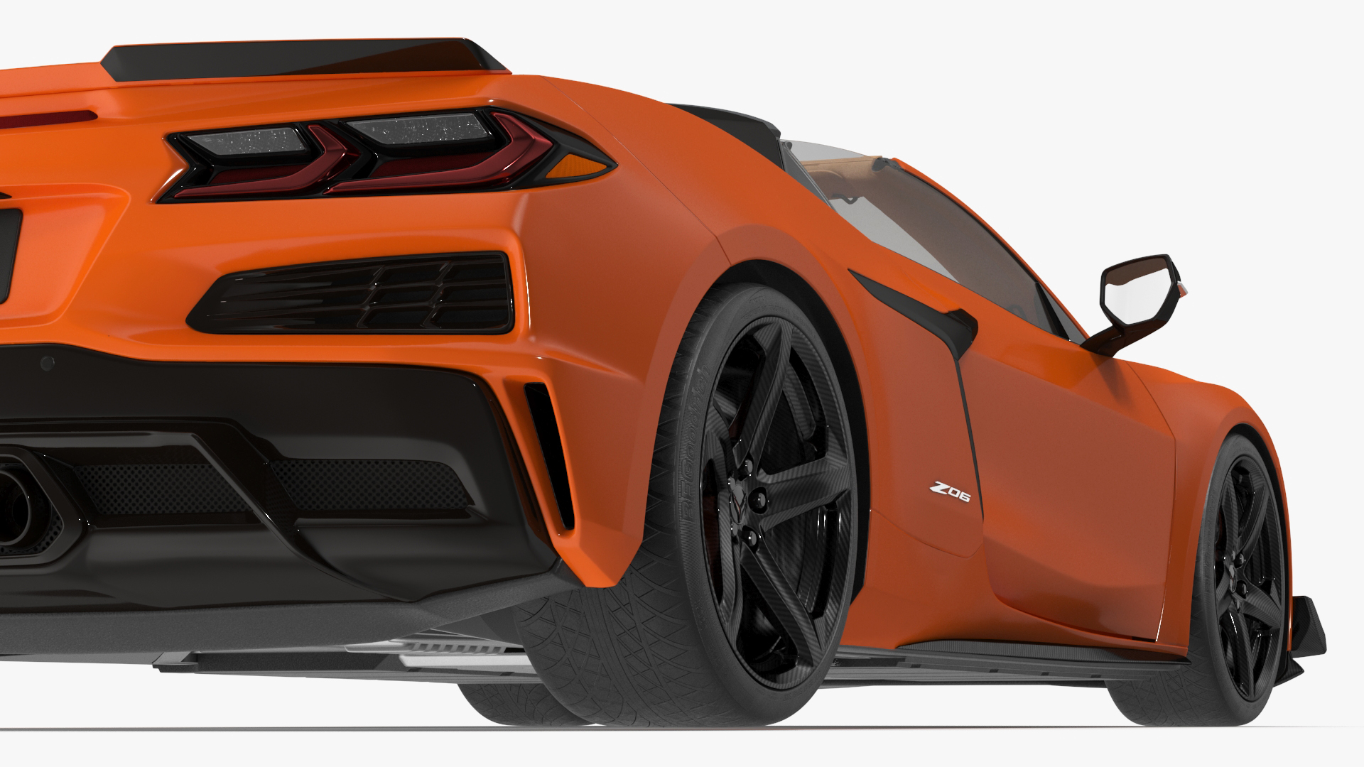 Orange Chevrolet Corvette Cabriolet Z06 2023 Cabriolet Open 3D model
