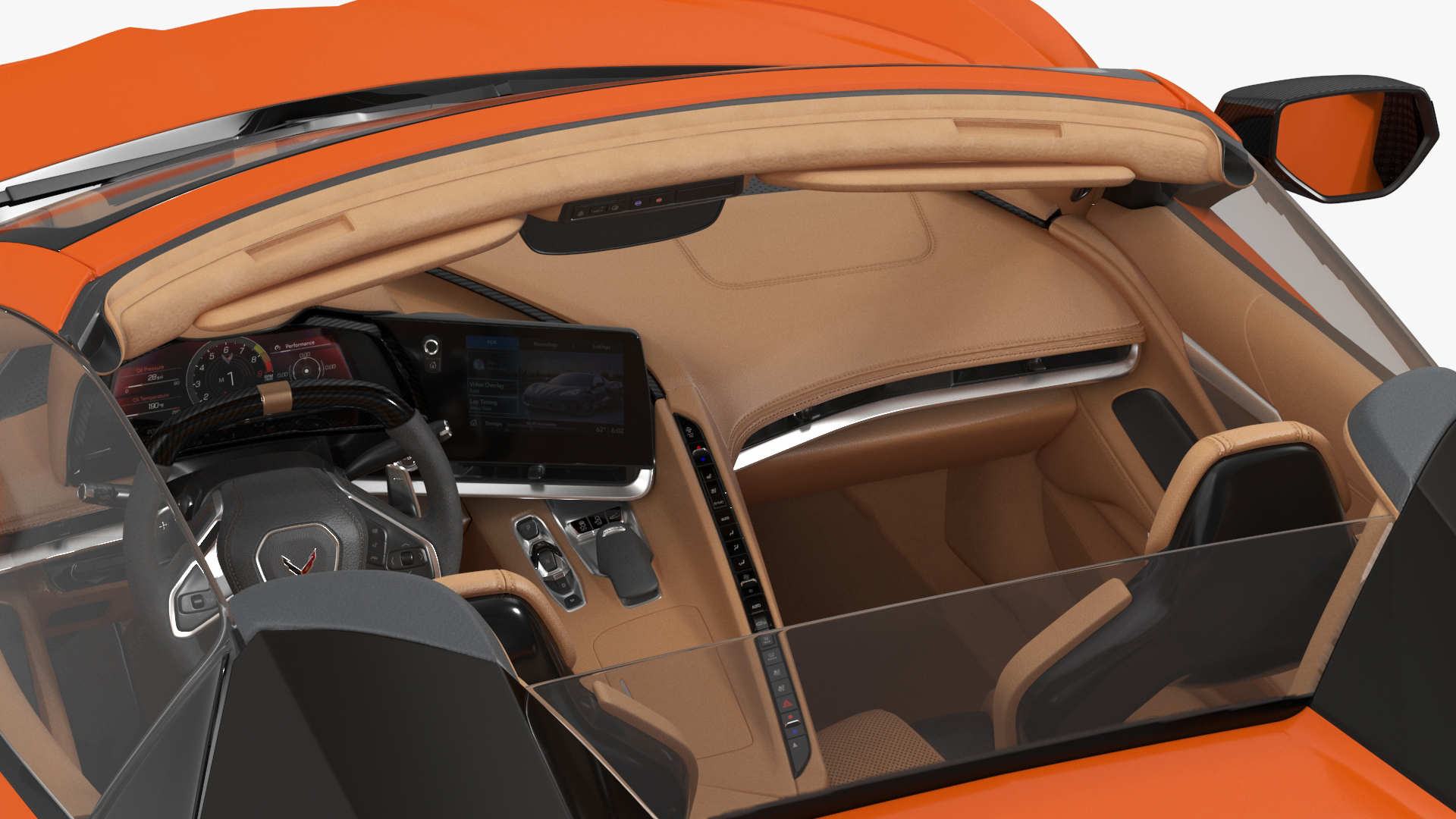 Orange Chevrolet Corvette Cabriolet Z06 2023 Cabriolet Open 3D model