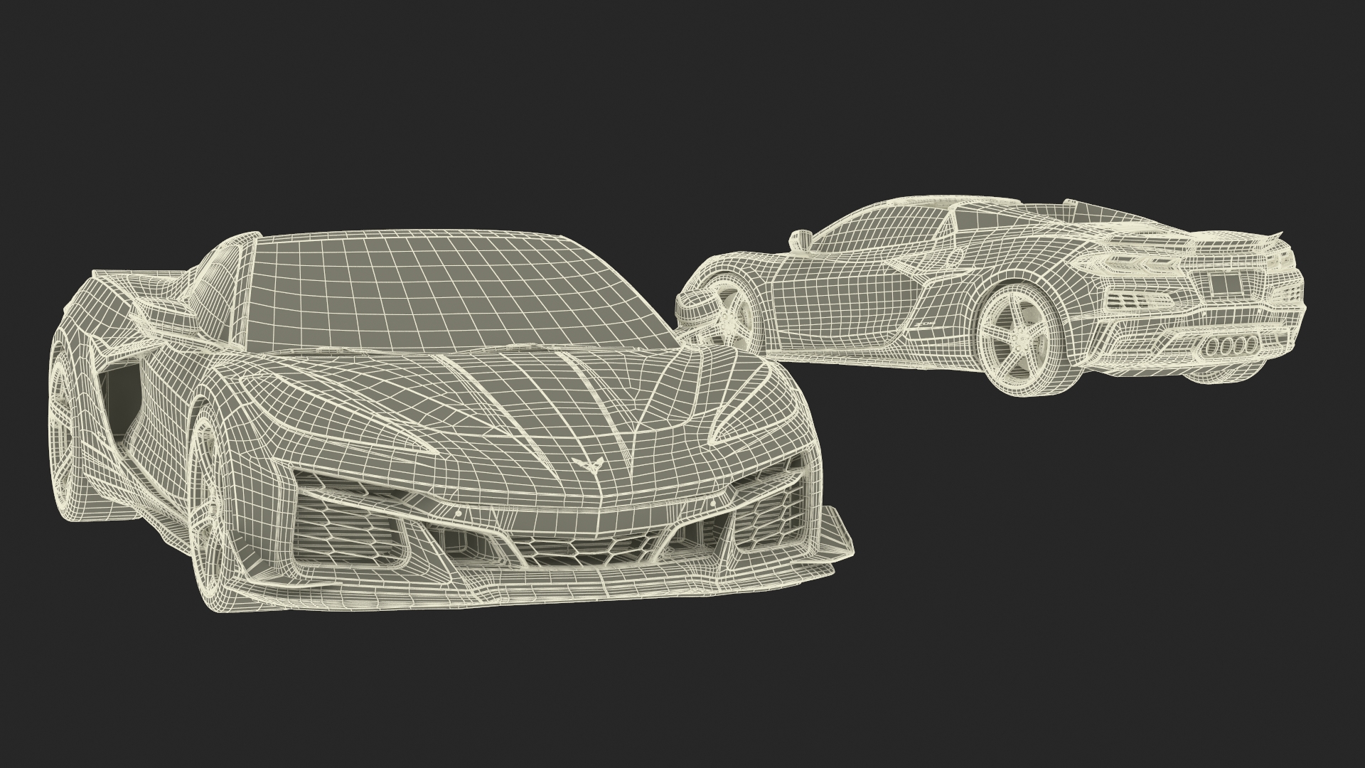 Orange Chevrolet Corvette Cabriolet Z06 2023 Cabriolet Open 3D model