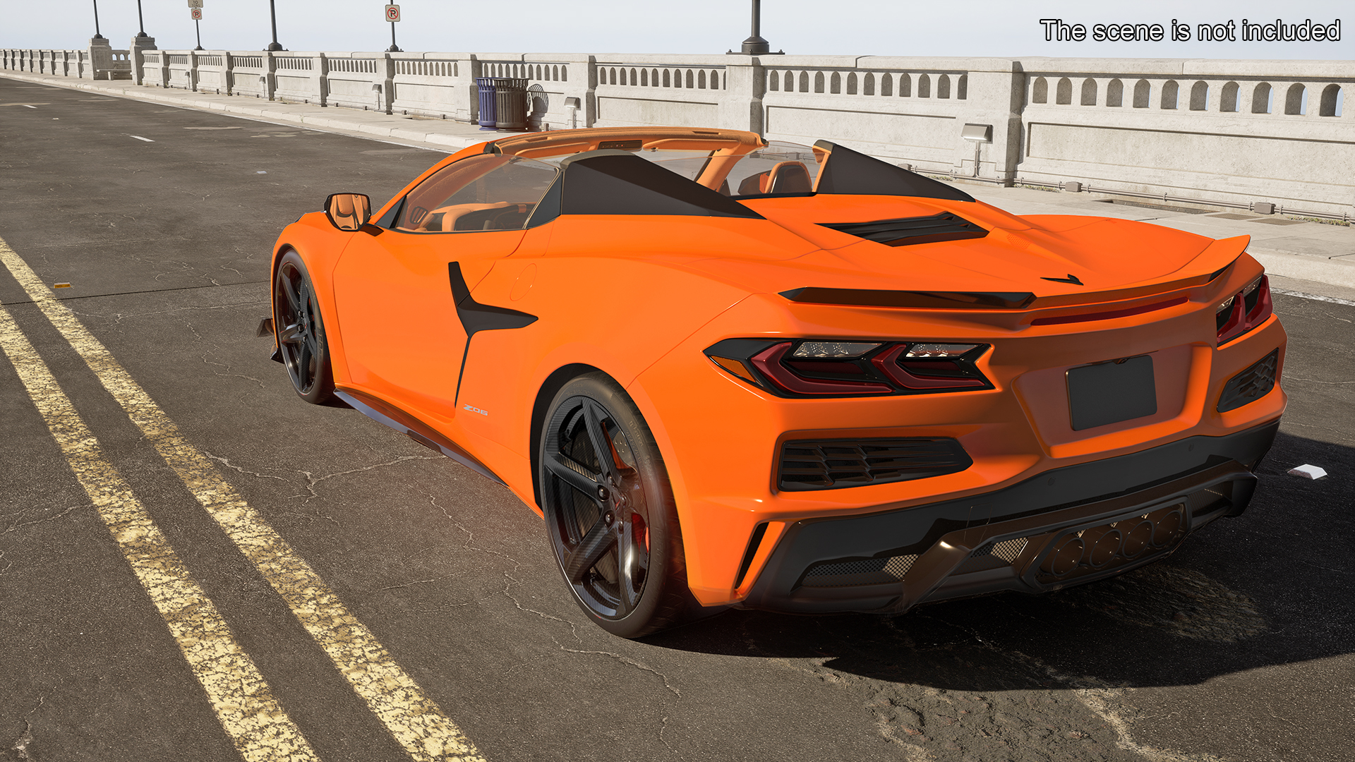 Orange Chevrolet Corvette Cabriolet Z06 2023 Cabriolet Open 3D model
