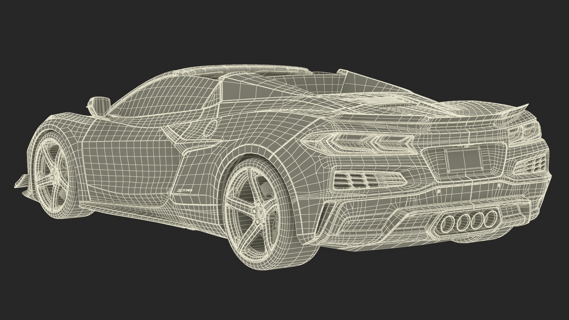 Orange Chevrolet Corvette Cabriolet Z06 2023 Cabriolet Open 3D model