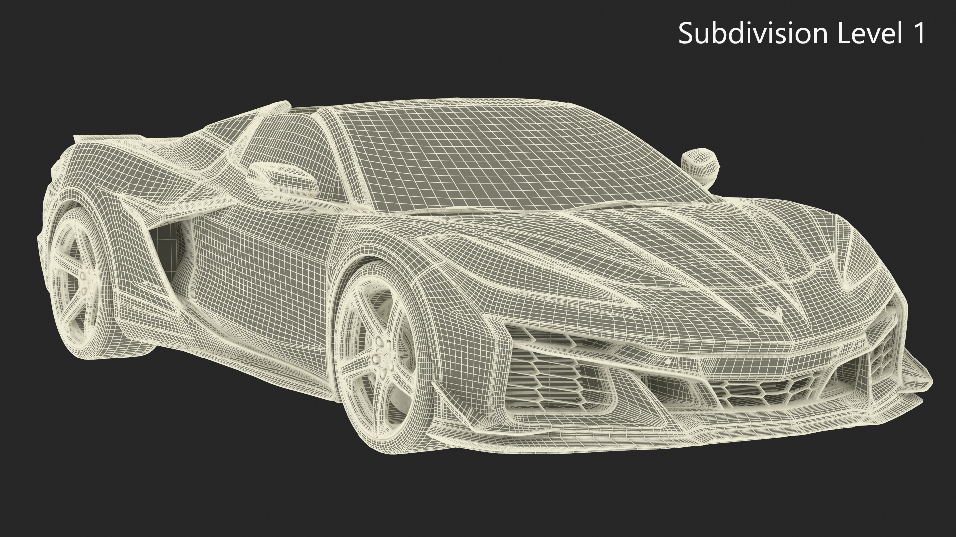 Orange Chevrolet Corvette Cabriolet Z06 2023 Cabriolet Open 3D model