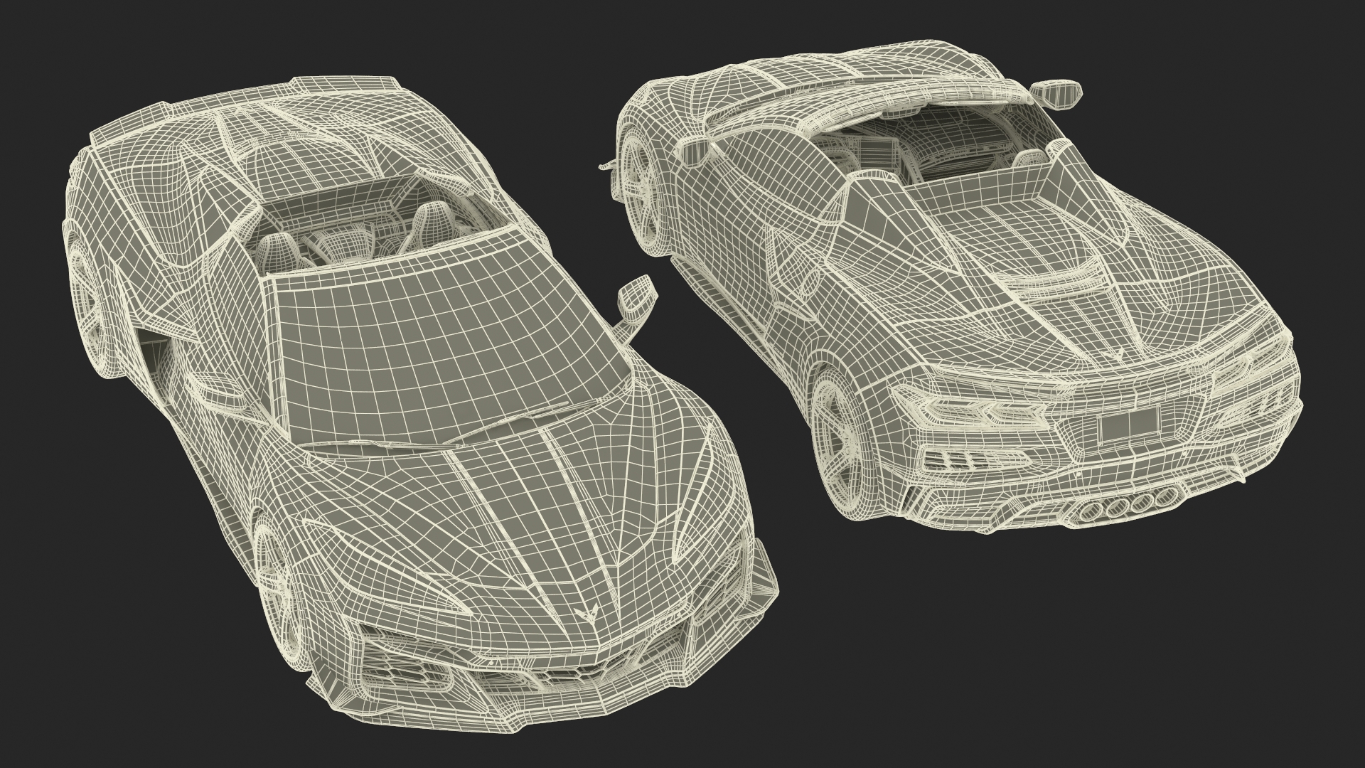 Orange Chevrolet Corvette Cabriolet Z06 2023 Cabriolet Open 3D model