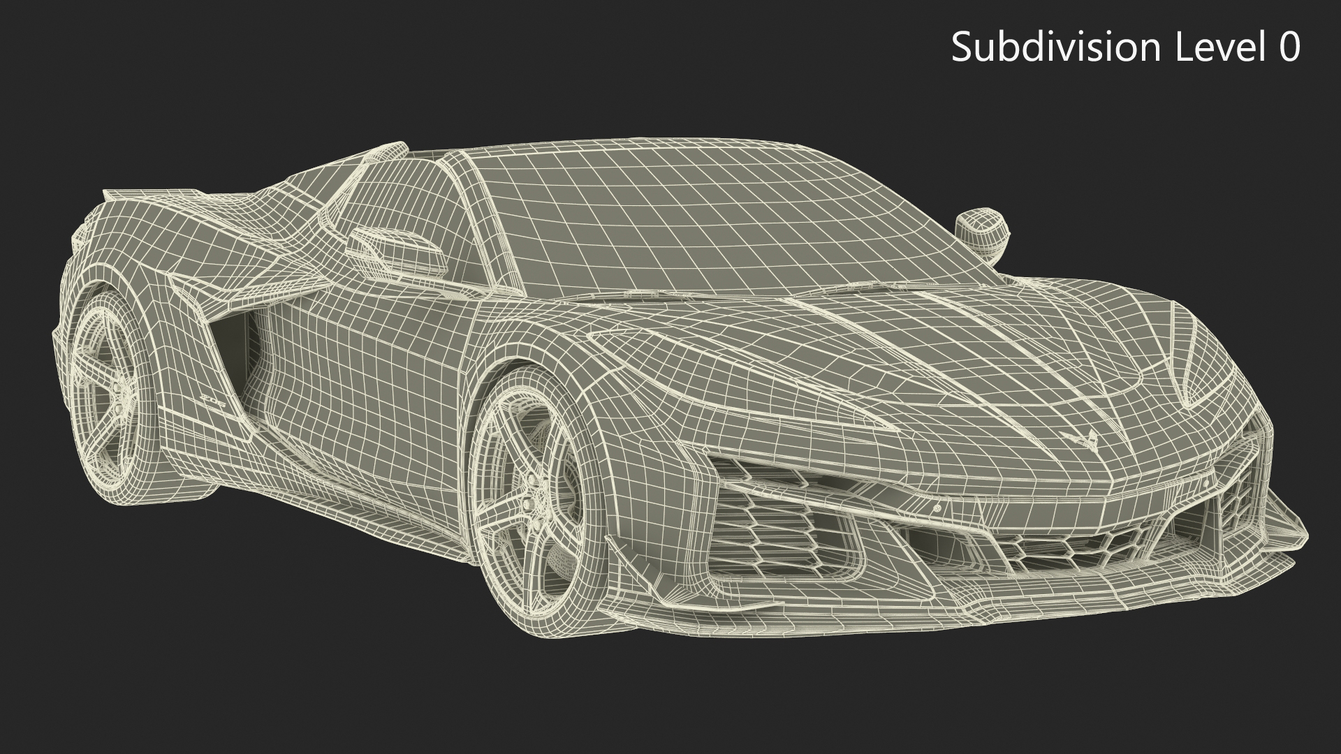 Orange Chevrolet Corvette Cabriolet Z06 2023 Cabriolet Open 3D model