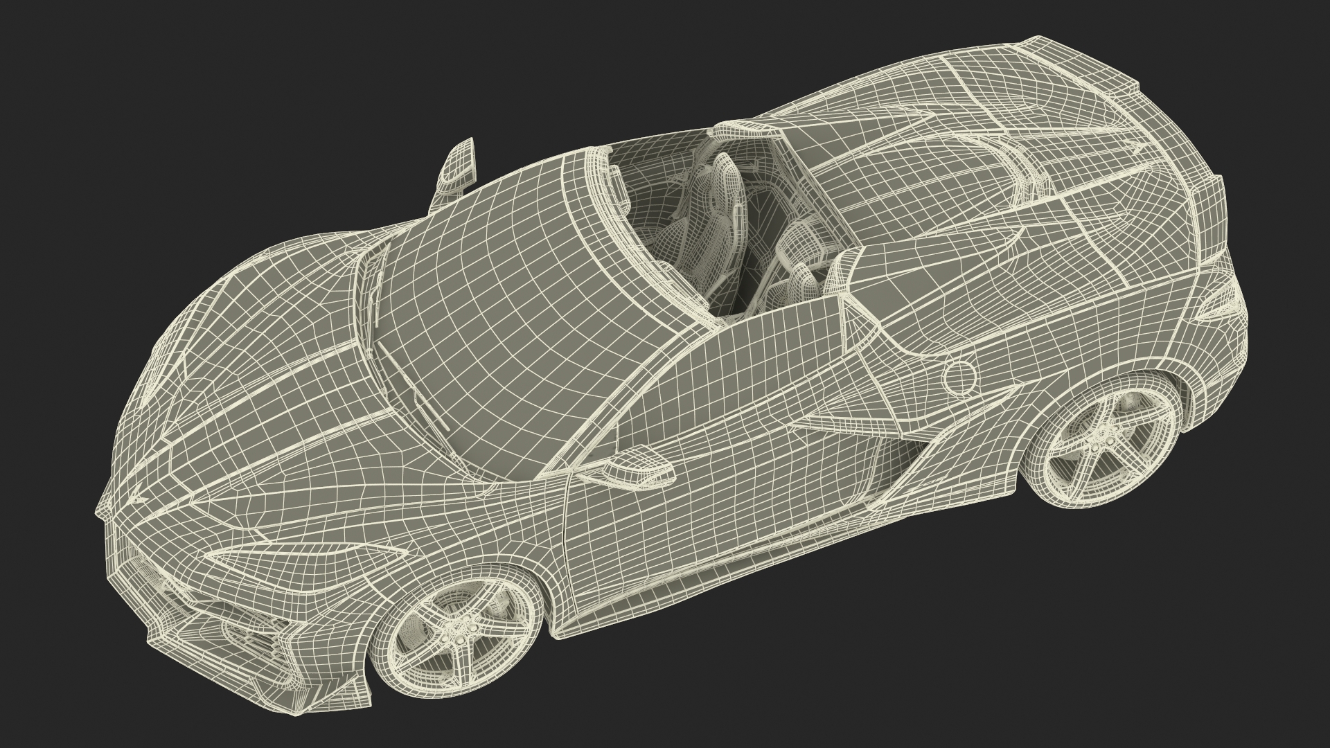 Orange Chevrolet Corvette Cabriolet Z06 2023 Cabriolet Open 3D model
