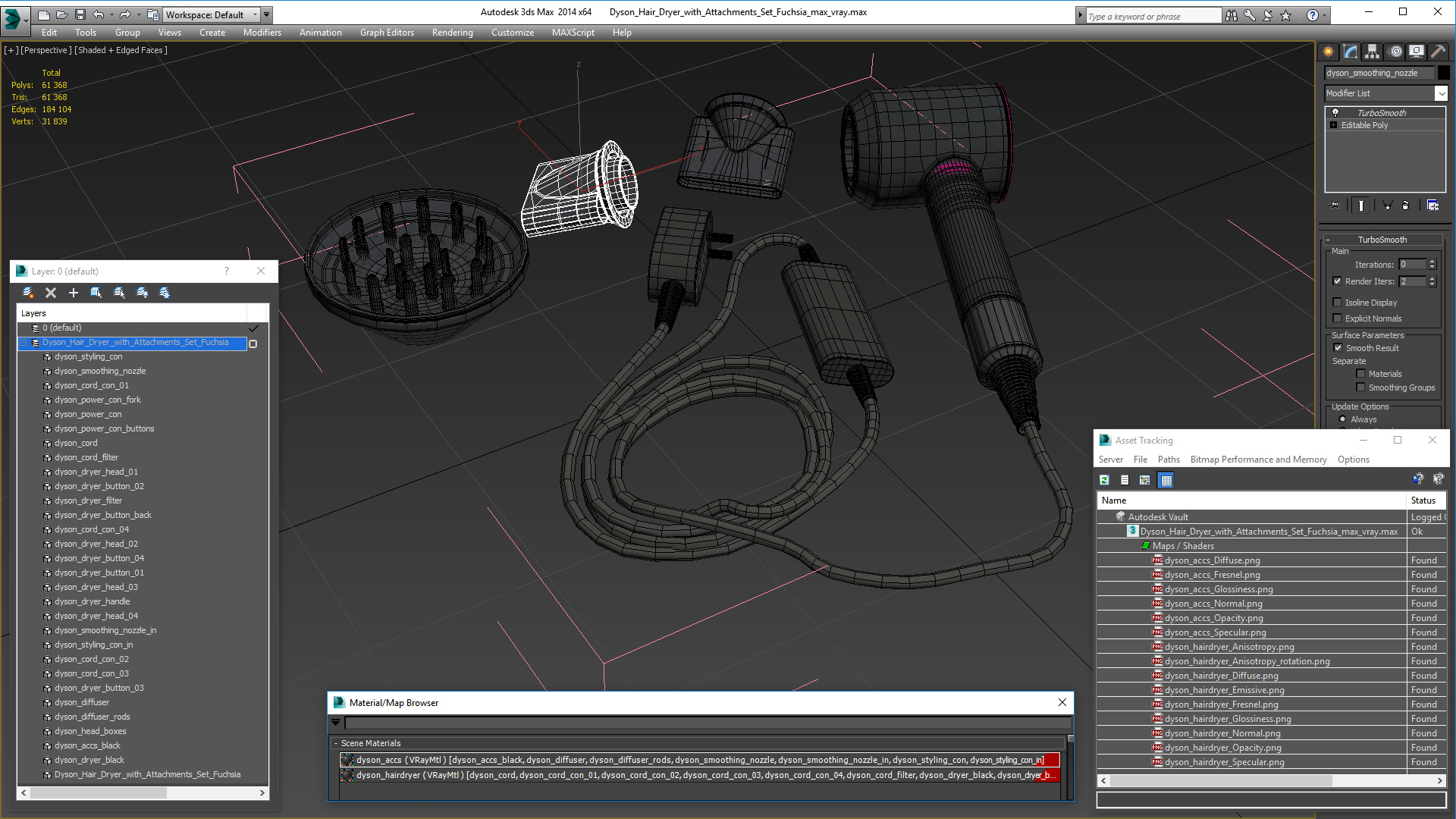 3D Dyson Supersonic Hair Dryer with Attachments Set model
