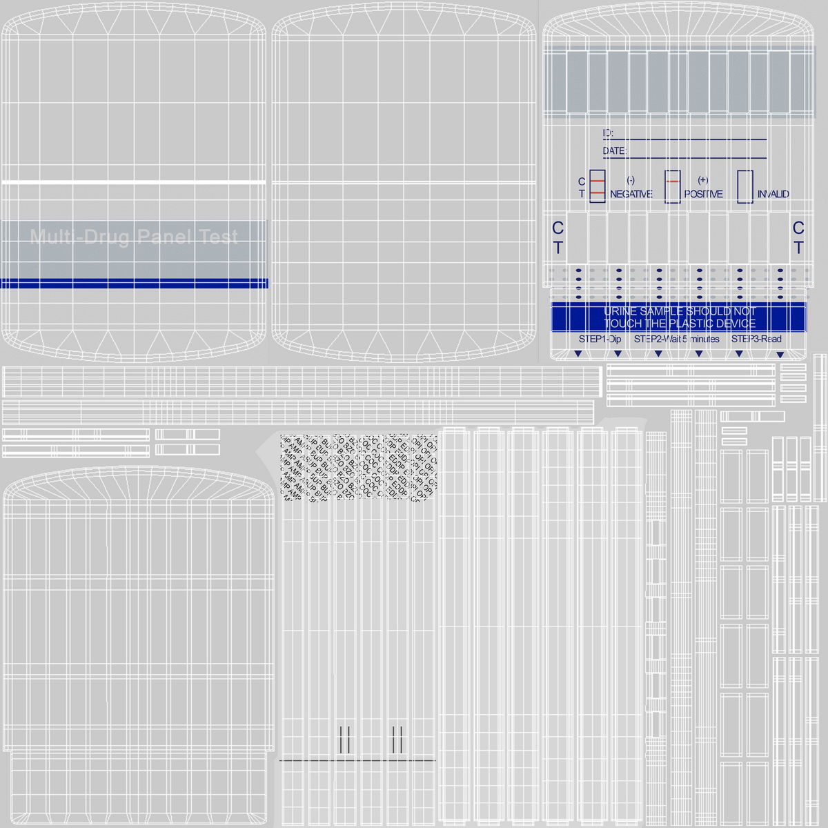 Multi-Drug Testing Kit Open 3D