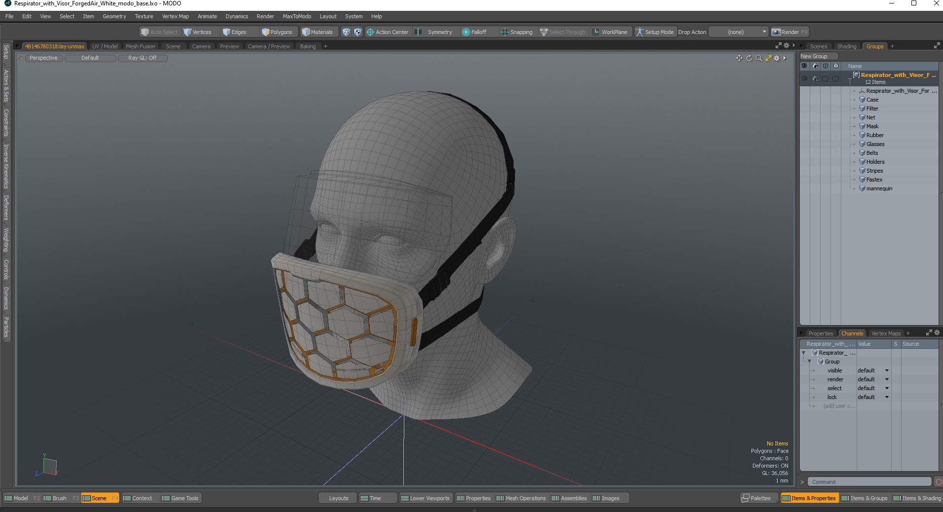 Respirator with Visor ForgedAir White 3D