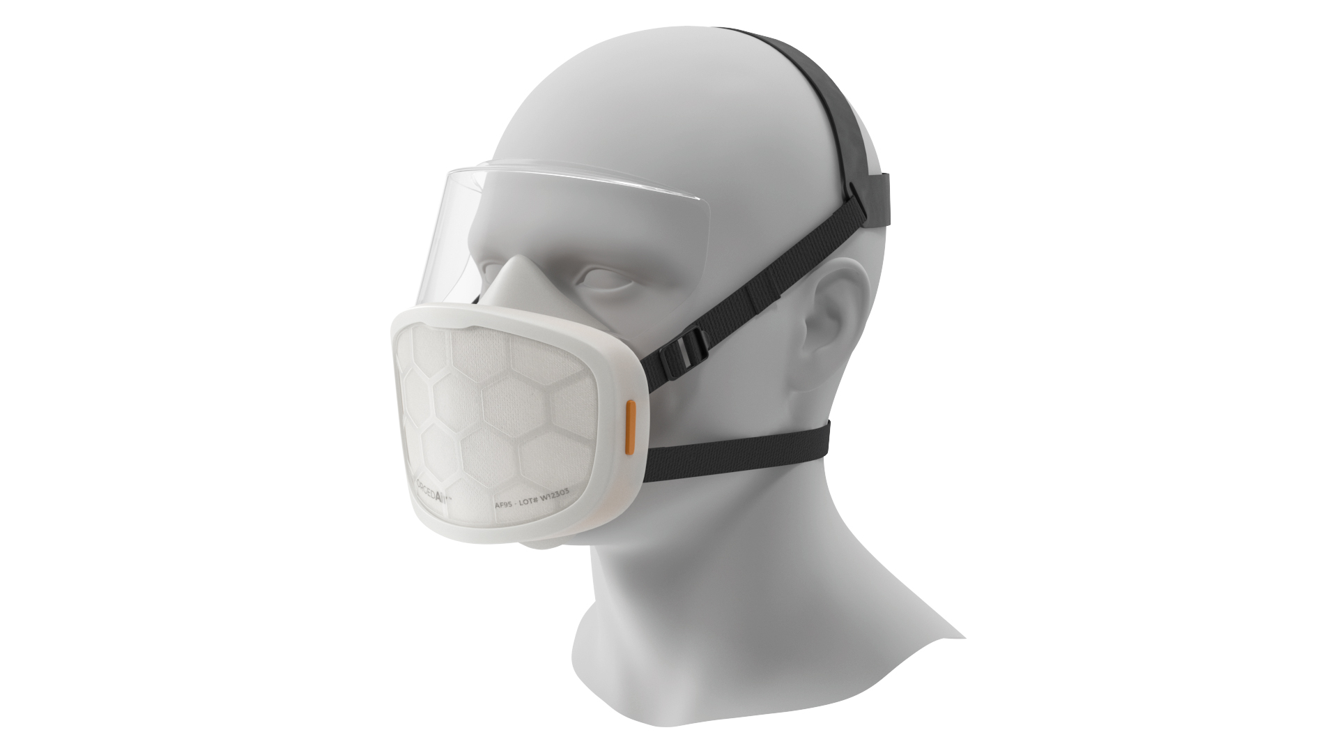 Respirator with Visor ForgedAir White 3D