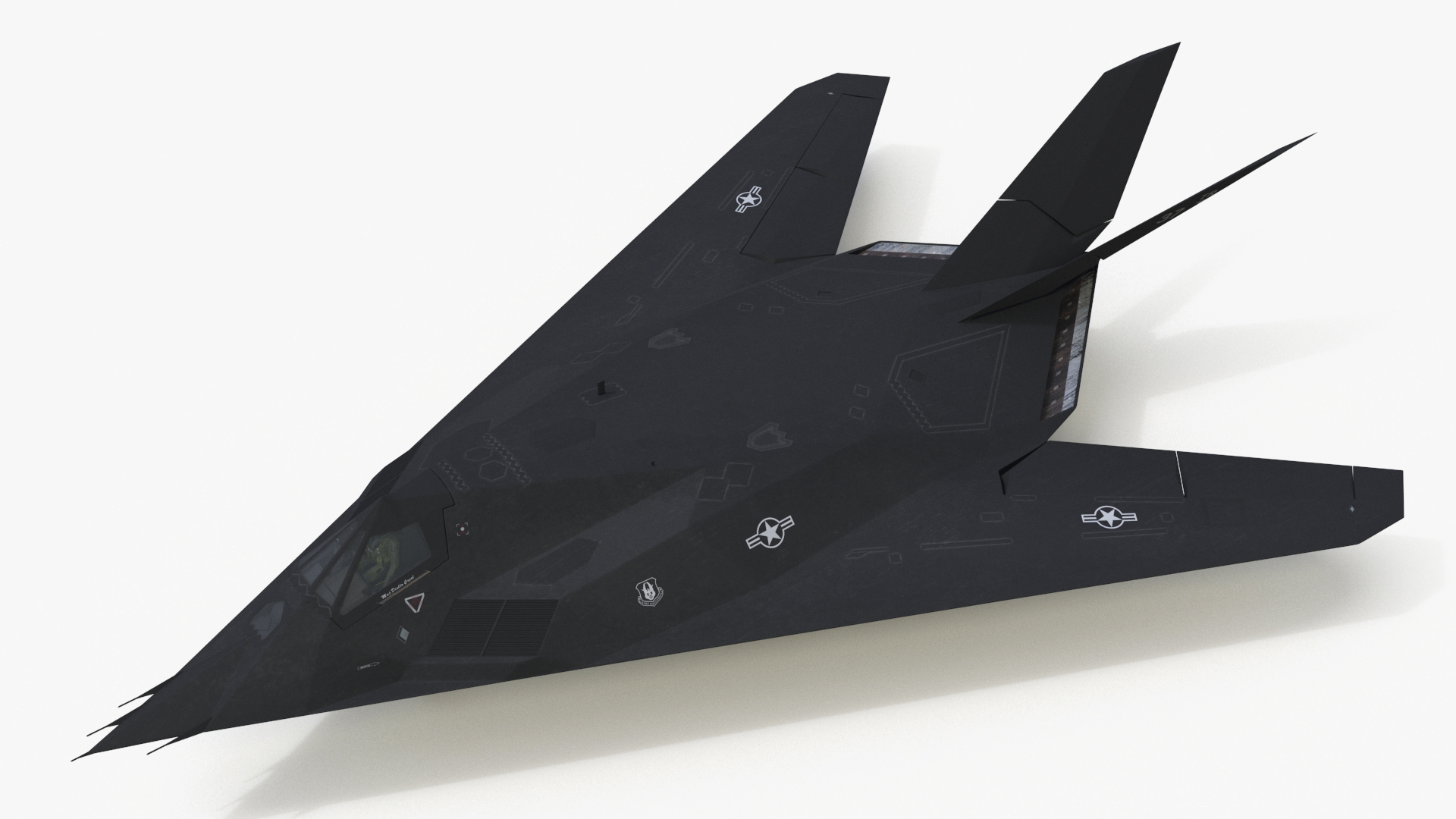 3D Aircraft Stealth F-117 Nighthawk with Pilot model