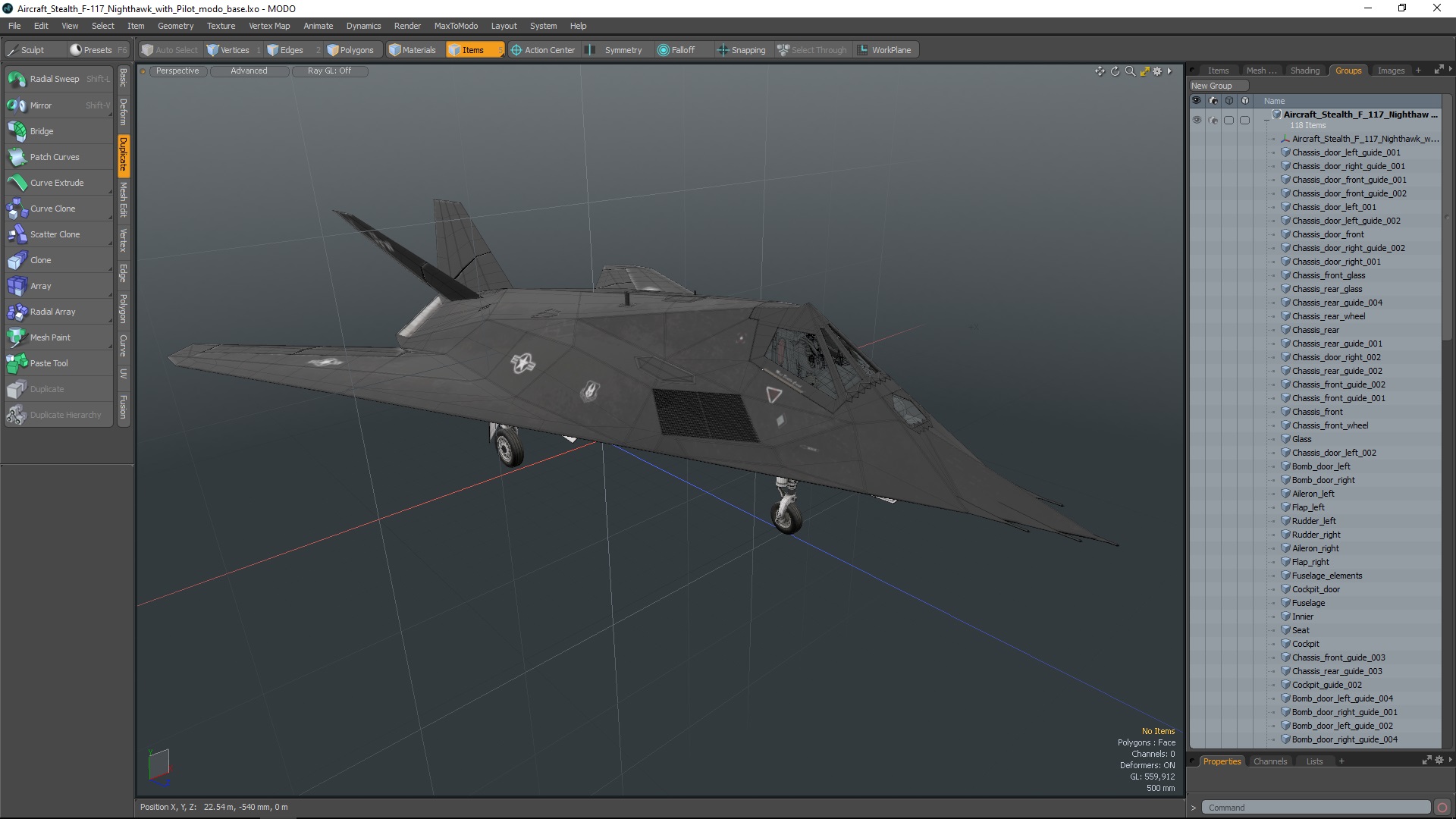 3D Aircraft Stealth F-117 Nighthawk with Pilot model