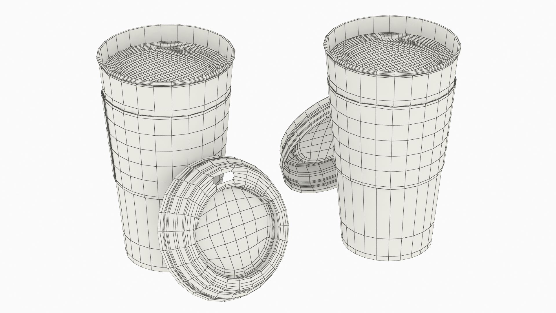 Takeaway Cappuccino Cup with Detached Lid White, view 8