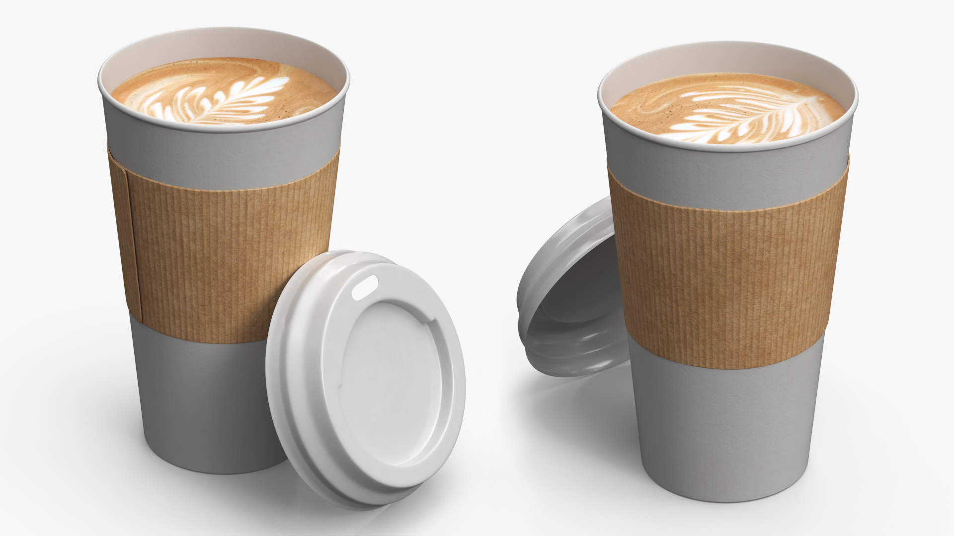 Takeaway Cappuccino Cup with Detached Lid White