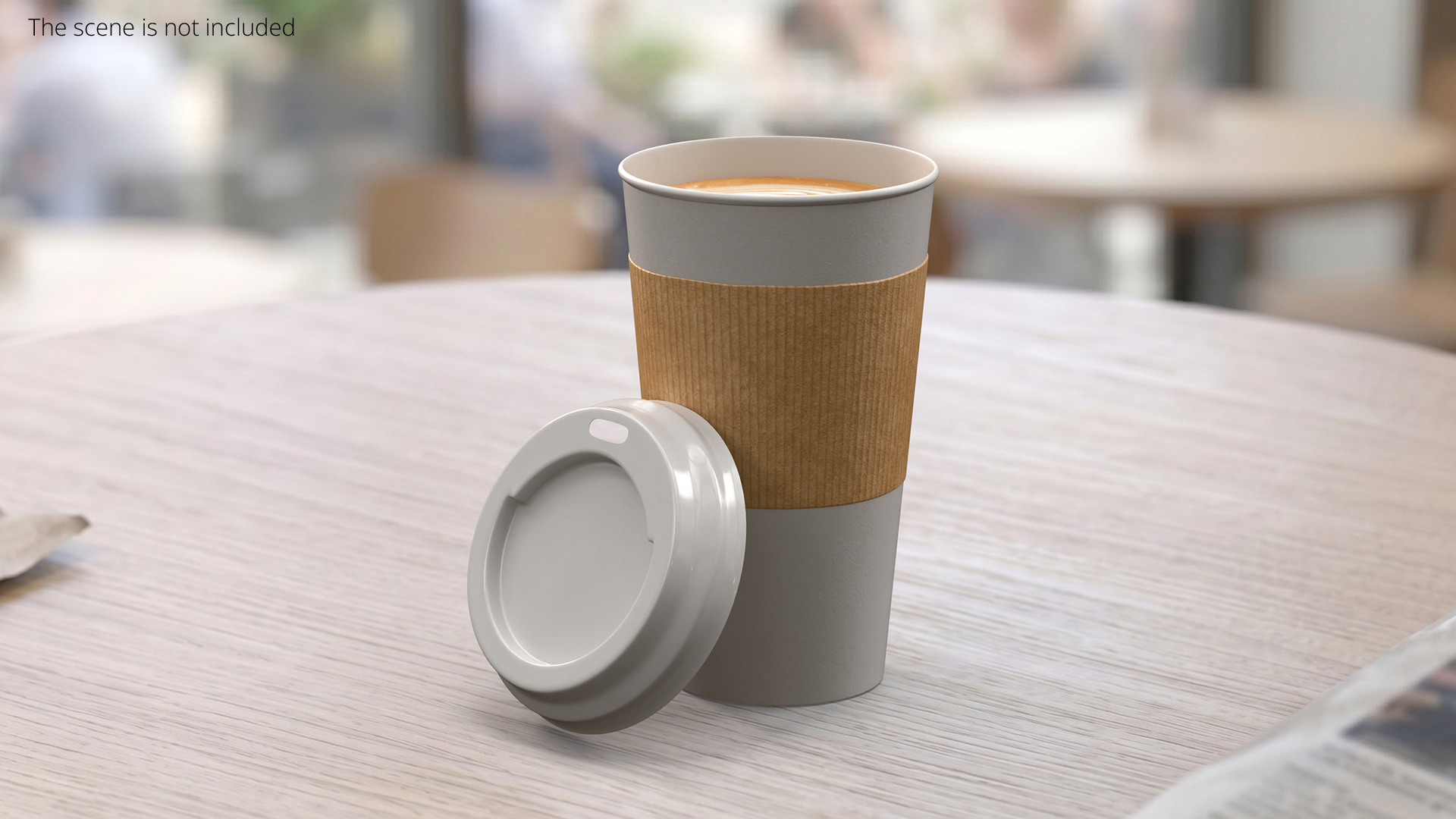 Takeaway Cappuccino Cup with Detached Lid White, view 2