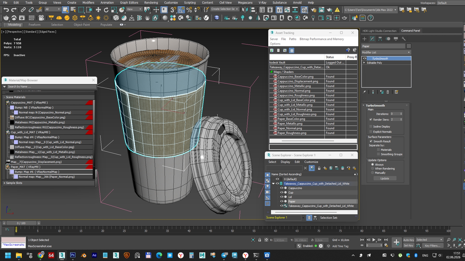 Takeaway Cappuccino Cup with Detached Lid White, view 11