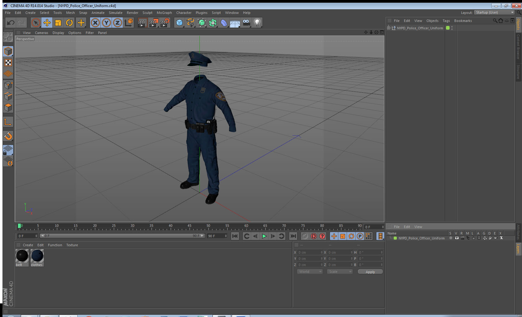 NYPD Police Officer Uniform 3D