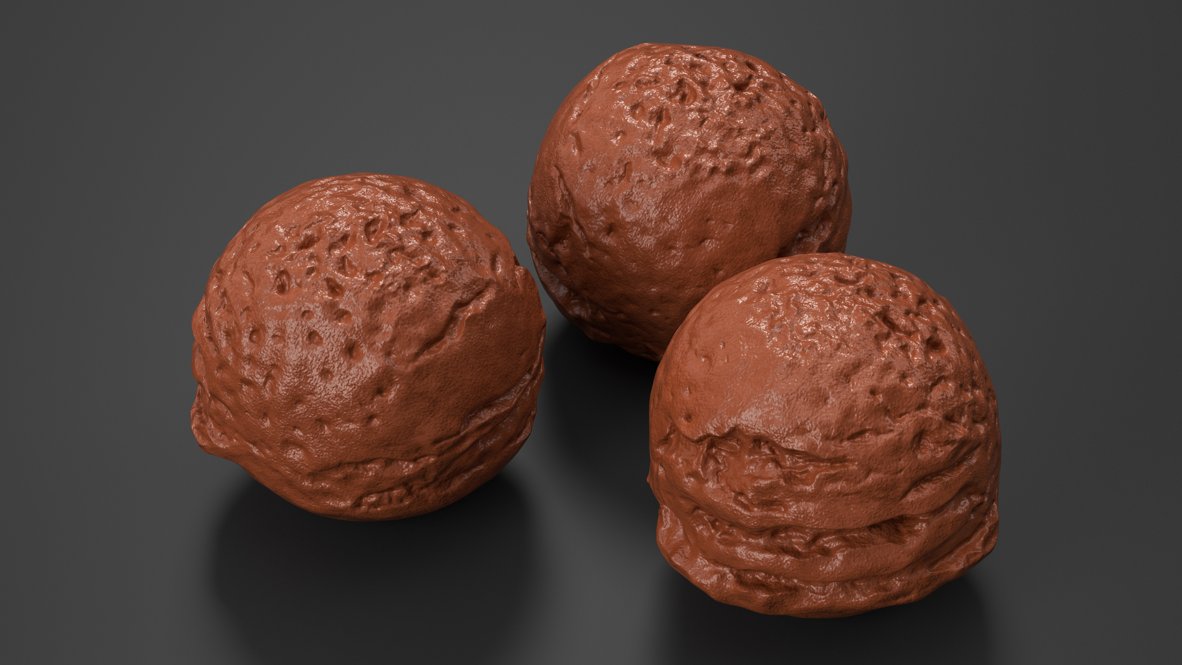3D model Chocolate Ice Cream Scoop