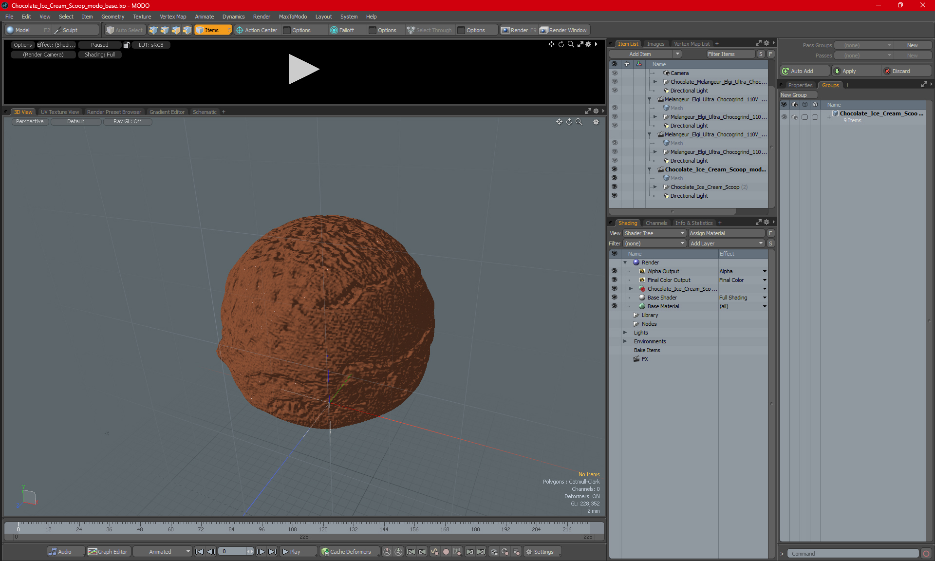 3D model Chocolate Ice Cream Scoop