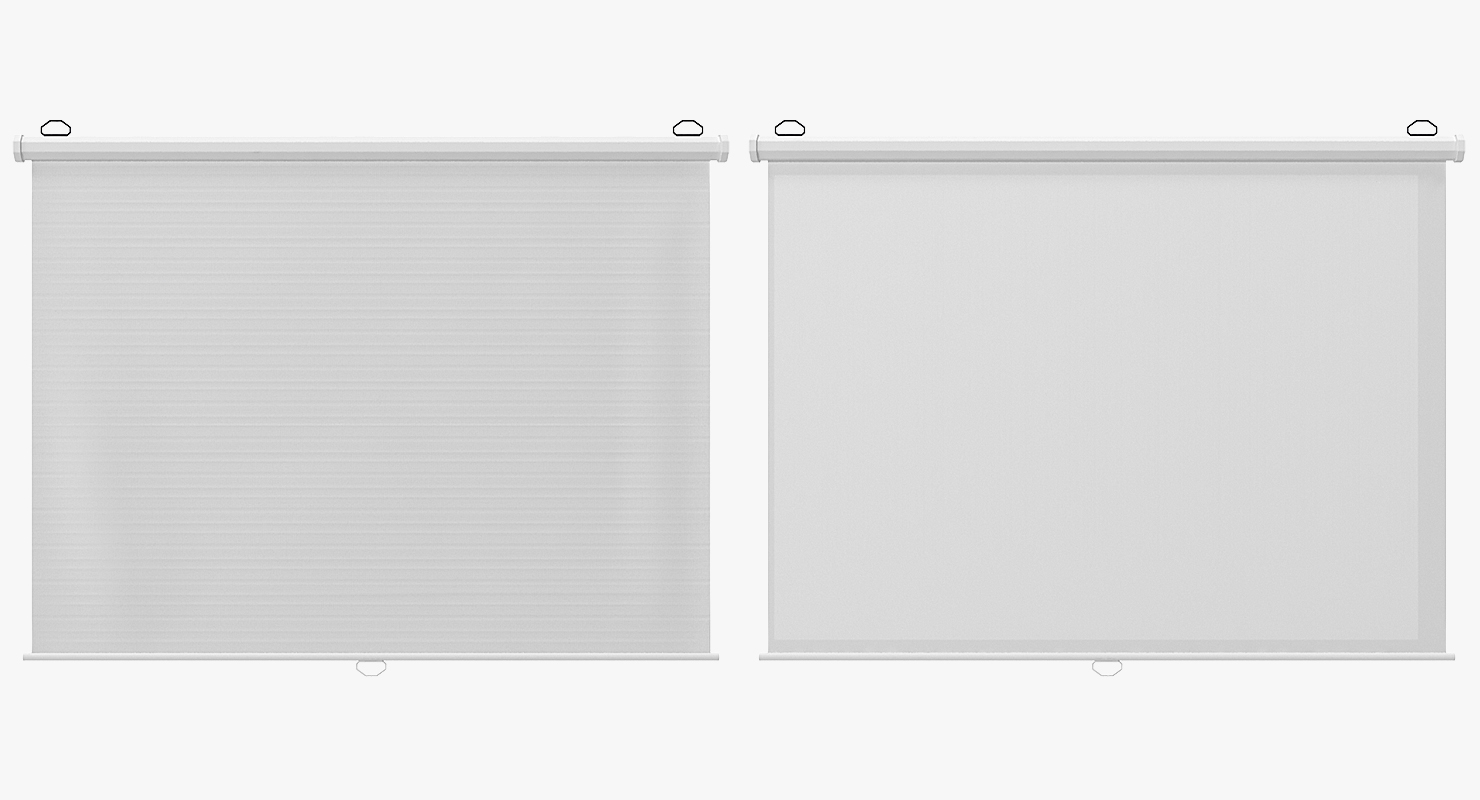 3D Manual Pull Down White Projection Screen Wall Mounted model