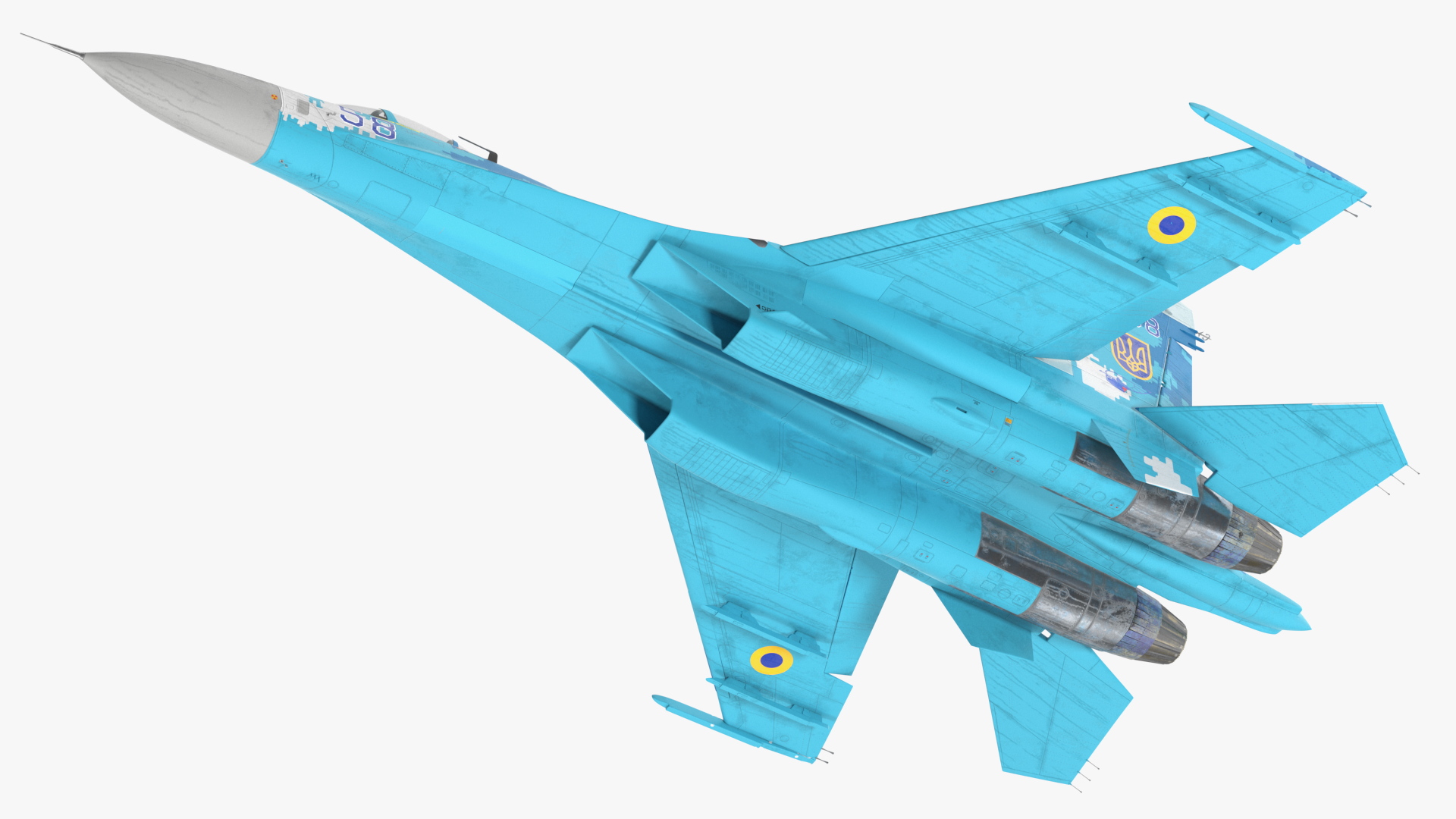 3D Sukhoi Su-27 Ukrainian Fighter Aircraft Rigged