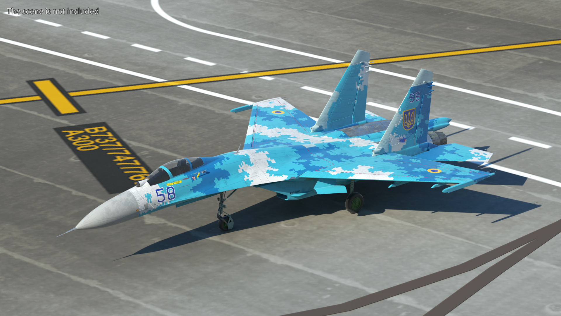 3D Sukhoi Su-27 Ukrainian Fighter Aircraft Rigged