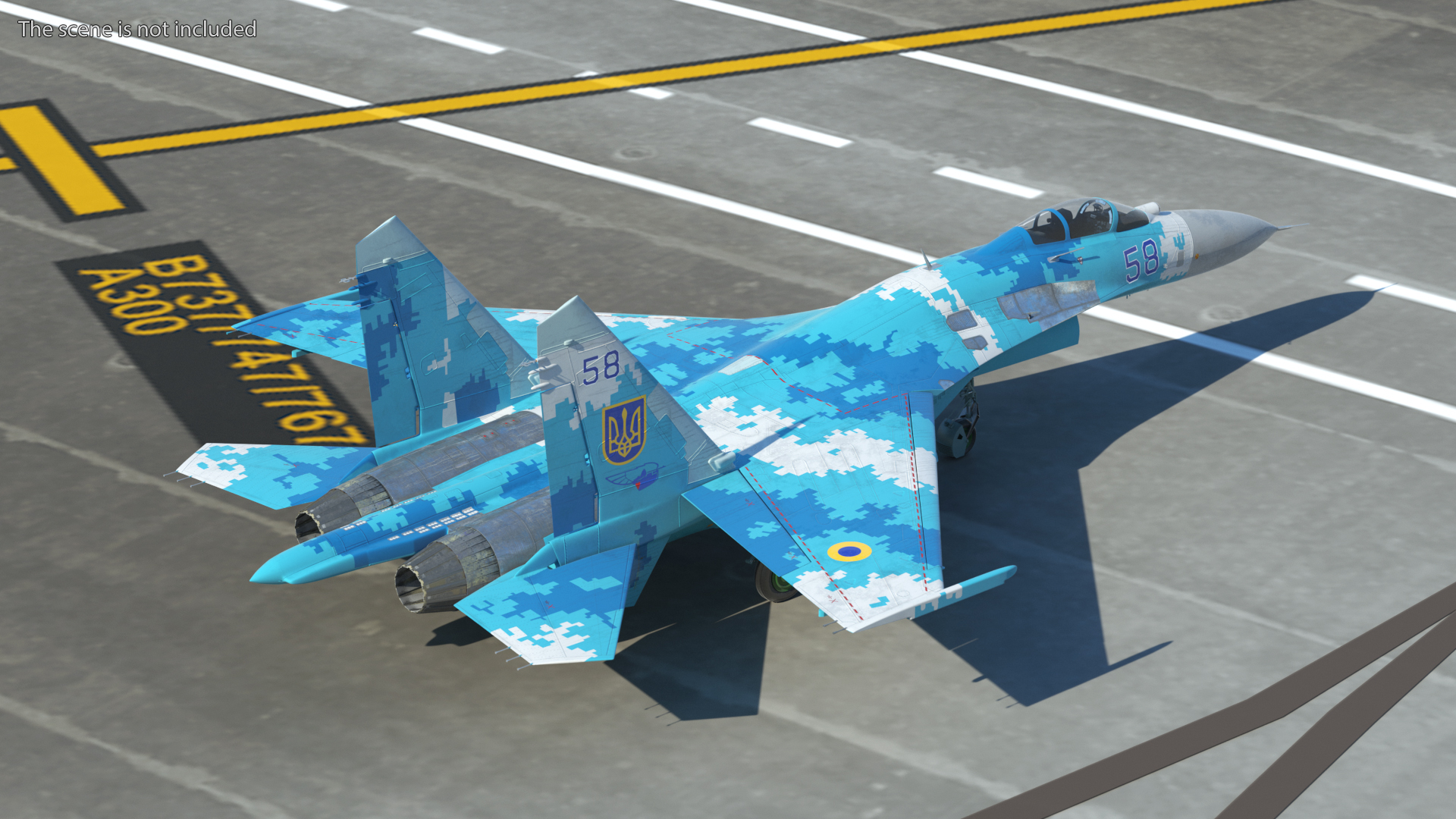 3D Sukhoi Su-27 Ukrainian Fighter Aircraft Rigged
