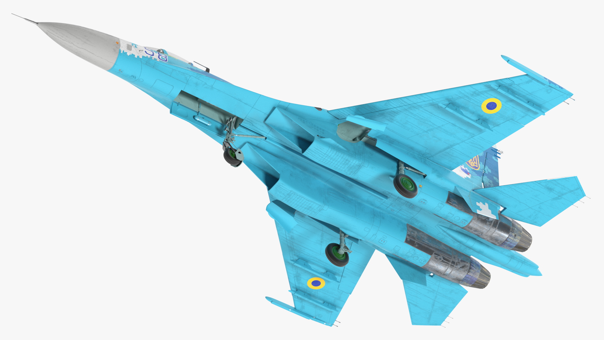 3D Sukhoi Su-27 Ukrainian Fighter Aircraft Rigged