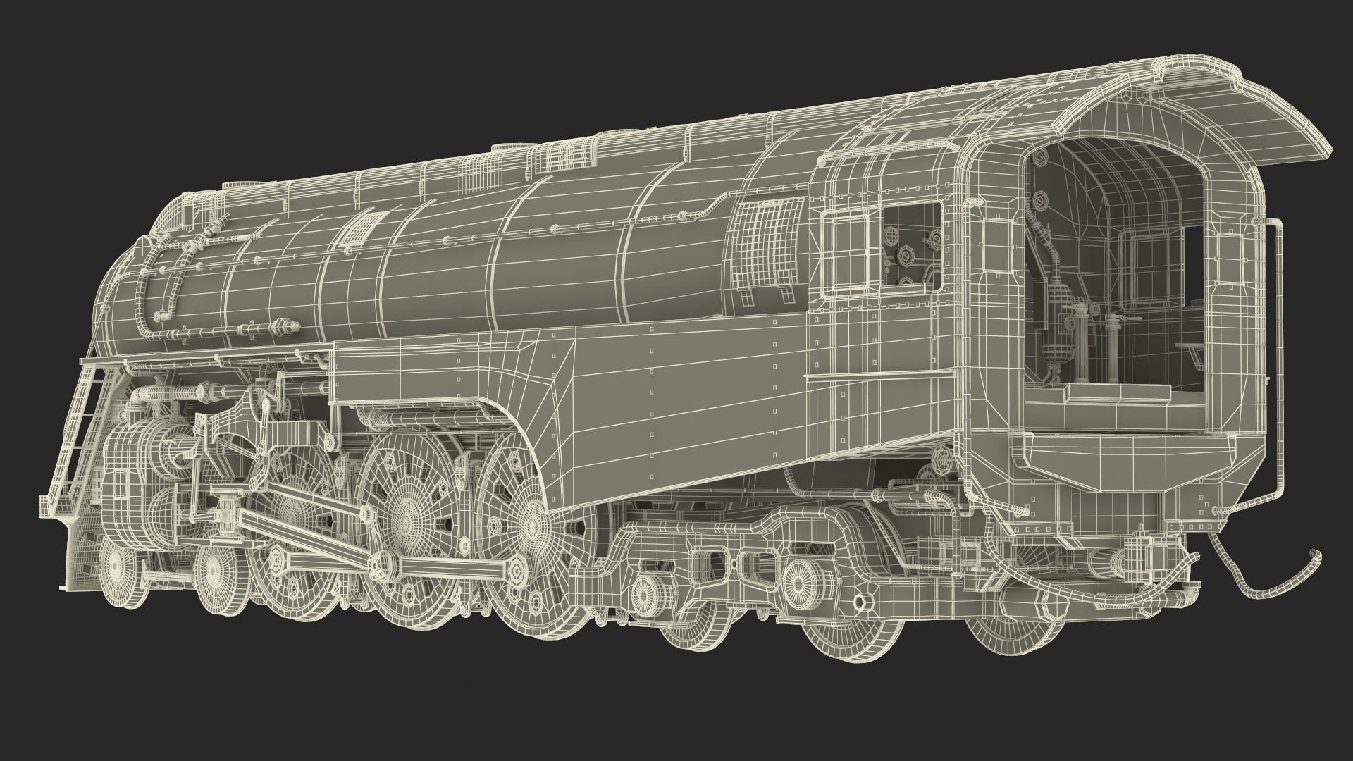 3D model Vintage Steam Locomotive Dreyfuss Hudson
