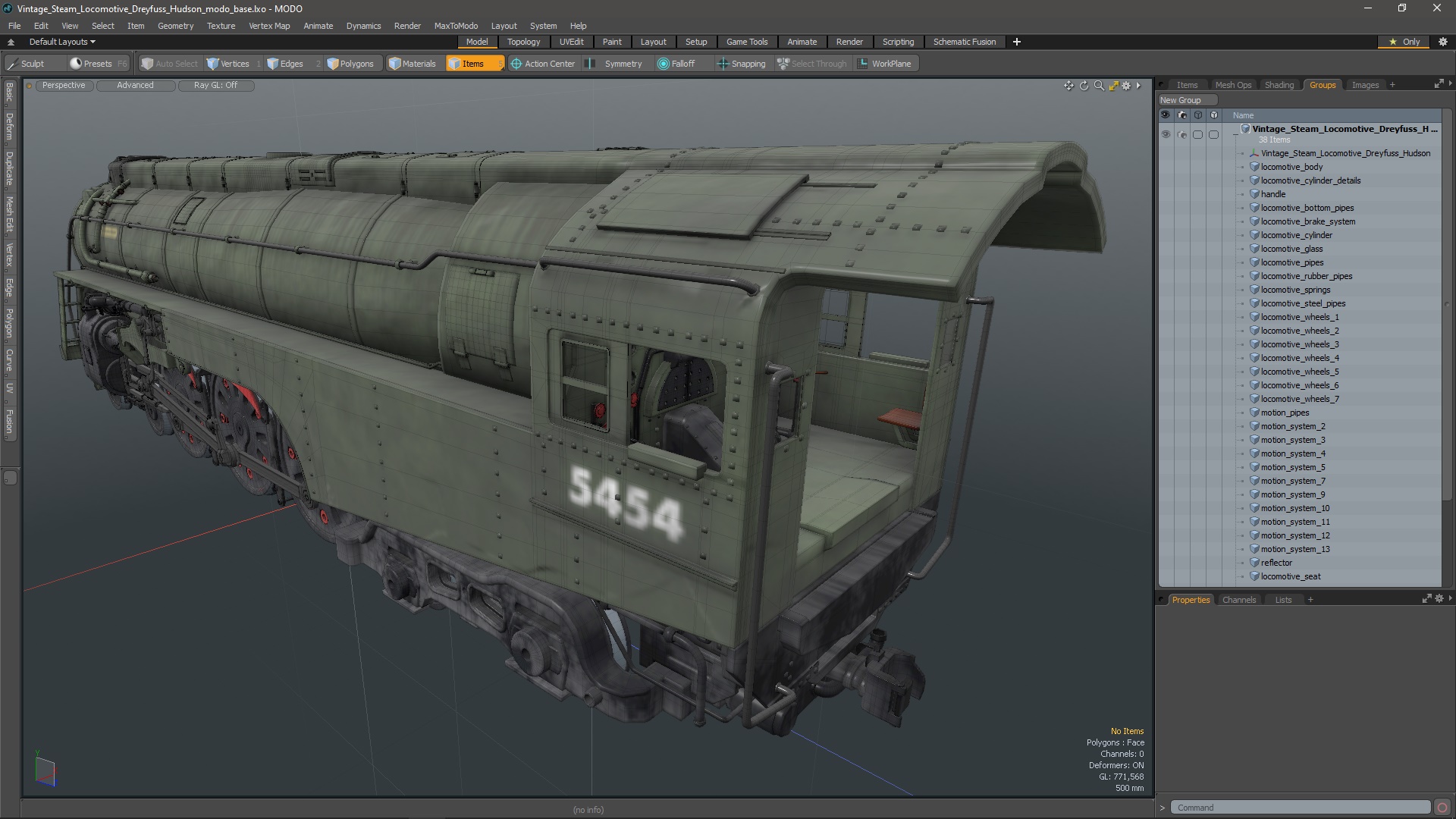 3D model Vintage Steam Locomotive Dreyfuss Hudson