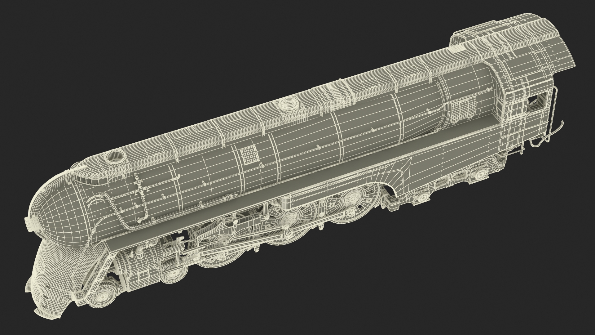 3D model Vintage Steam Locomotive Dreyfuss Hudson