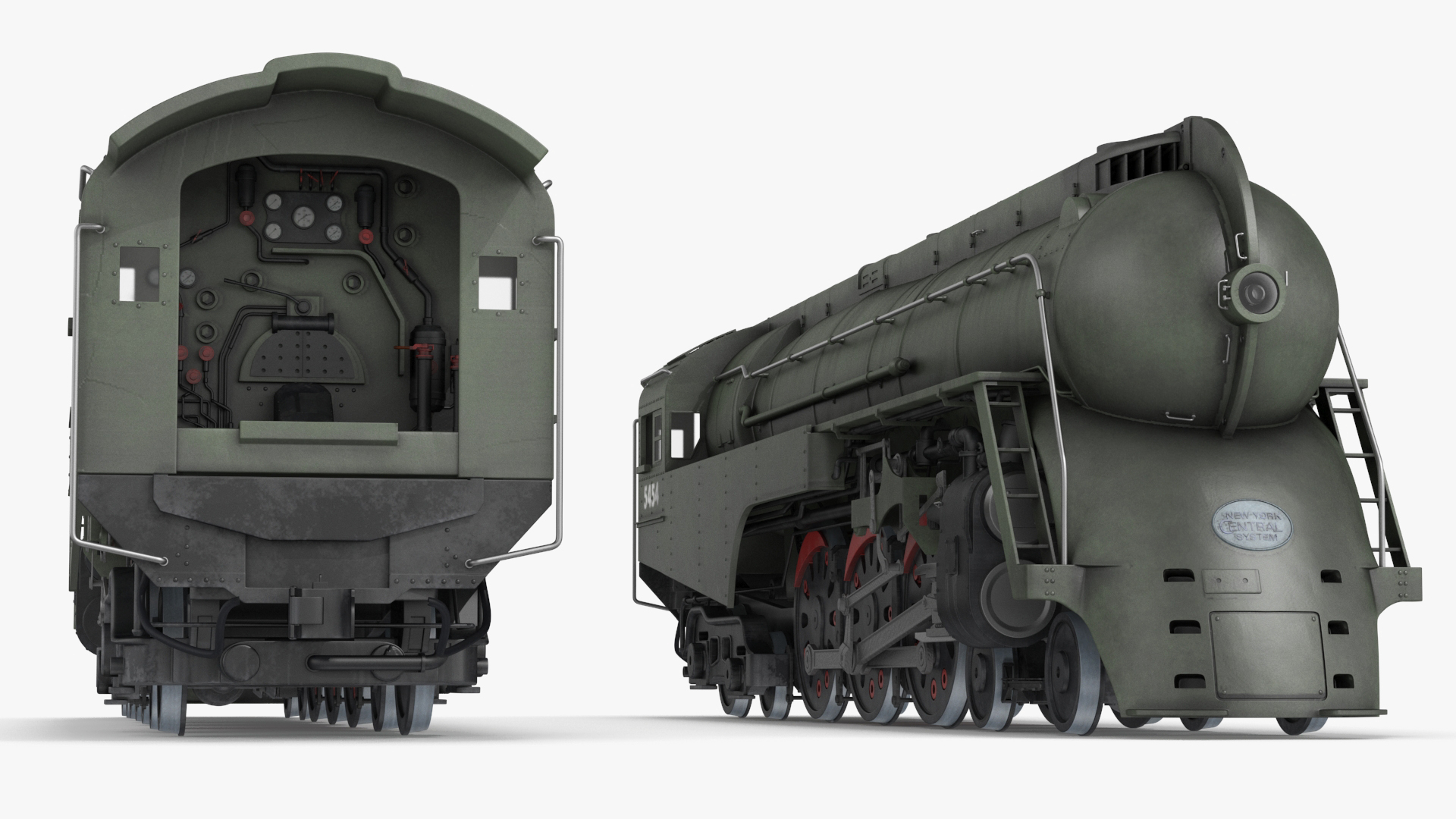 3D model Vintage Steam Locomotive Dreyfuss Hudson