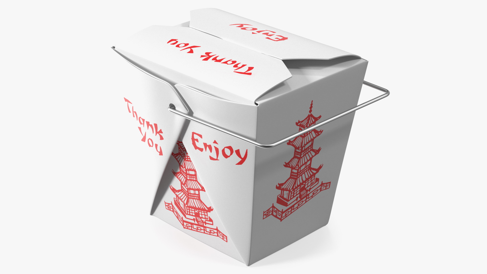 3D Chinese Restaurant Takeout Box 16 Oz