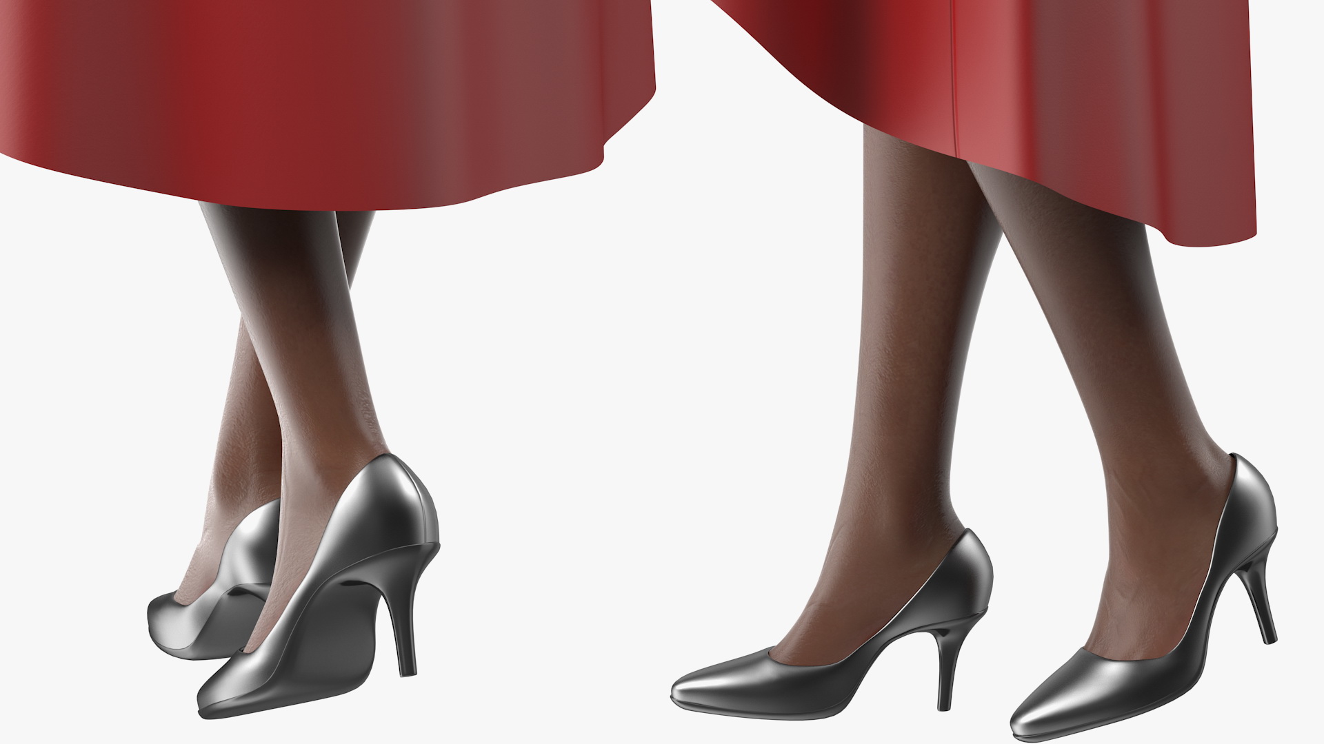 3D model Dark Skin Graduation Gown Woman Standing Pose