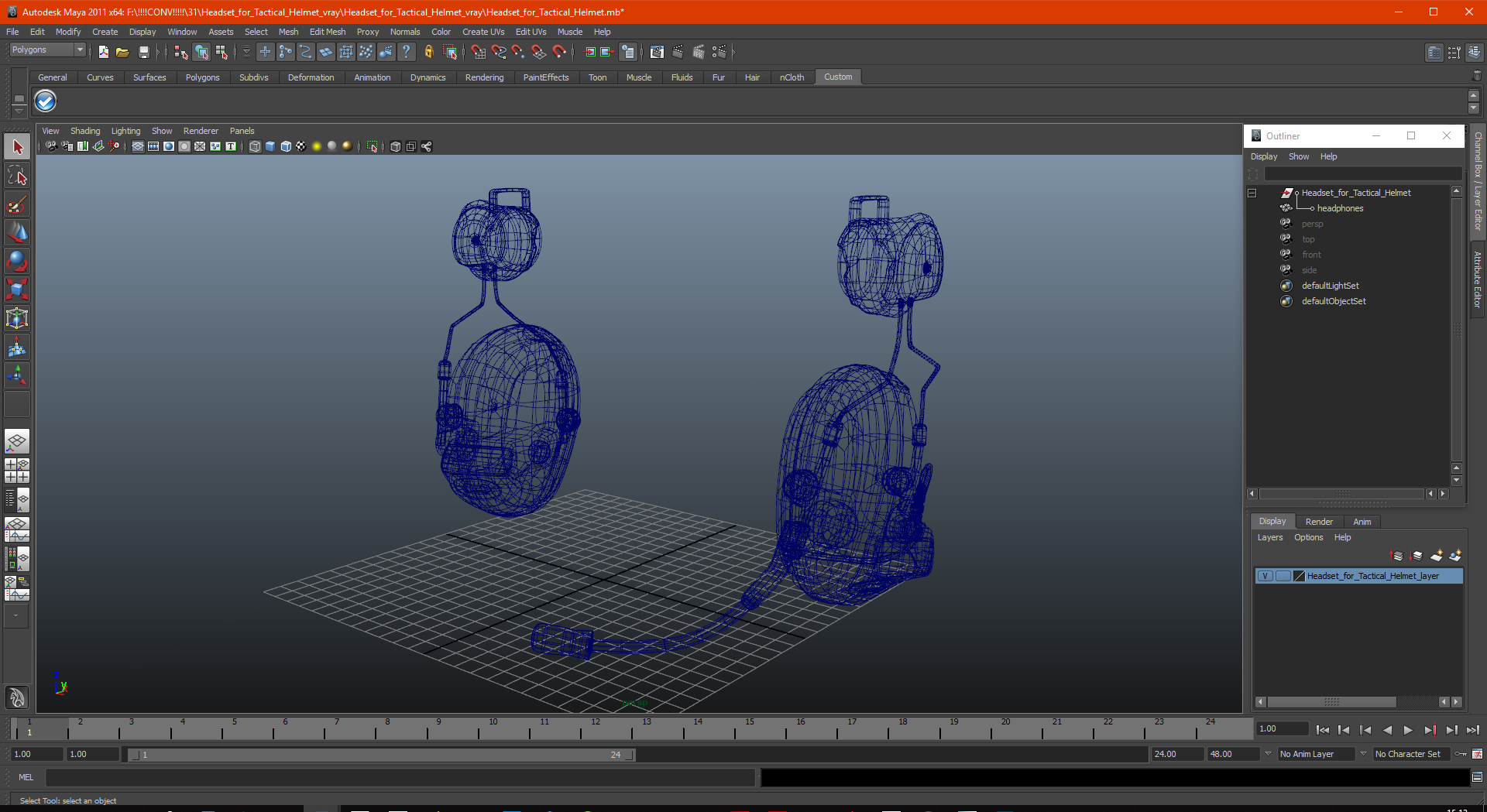 Headset for Tactical Helmet 3D