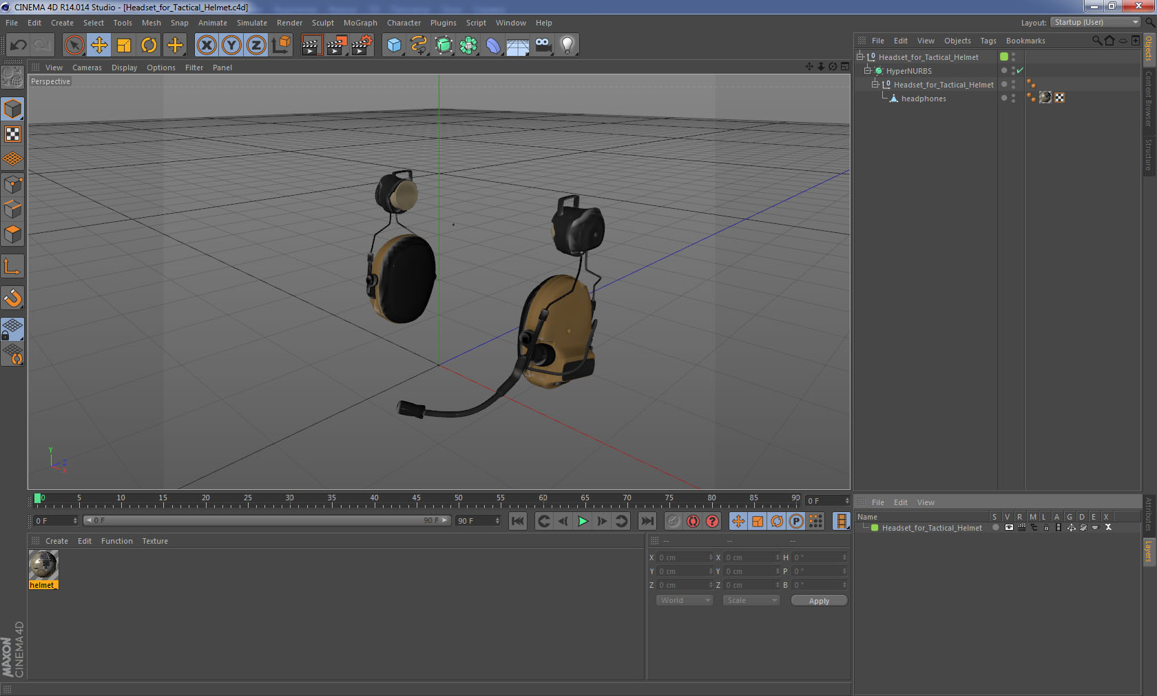 Headset for Tactical Helmet 3D