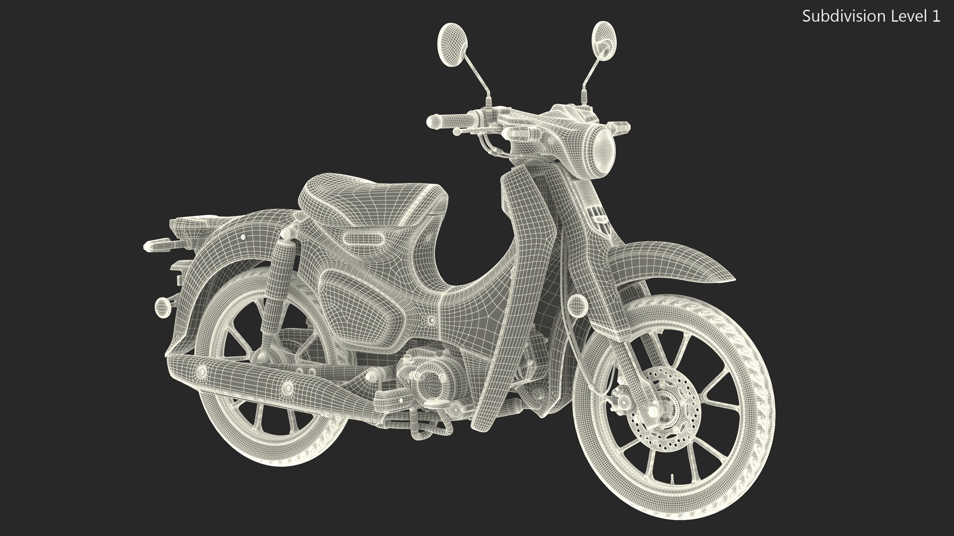 Designer Modern Scooter Black 3D model