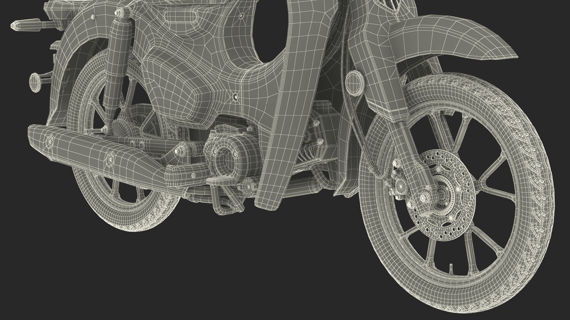 Designer Modern Scooter Black 3D model
