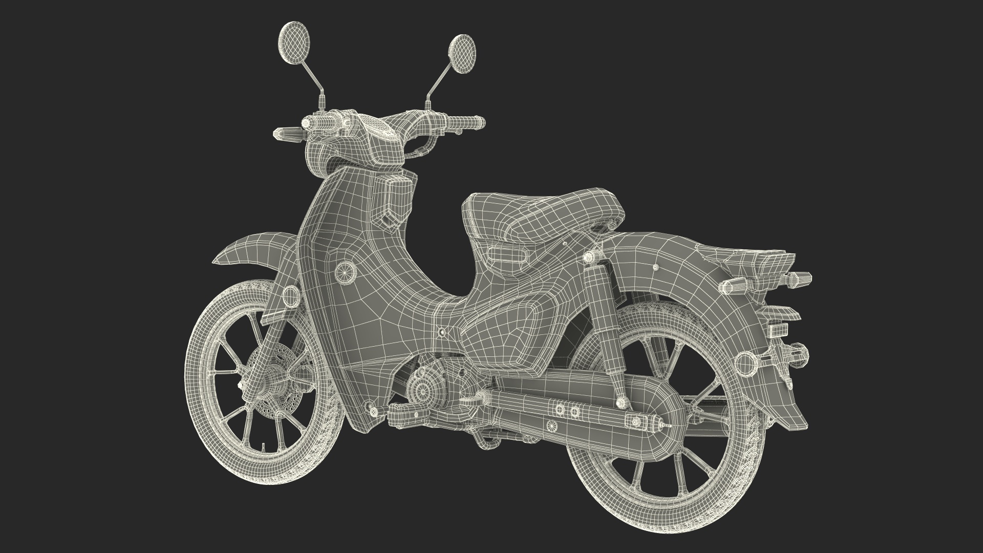 Designer Modern Scooter Black 3D model