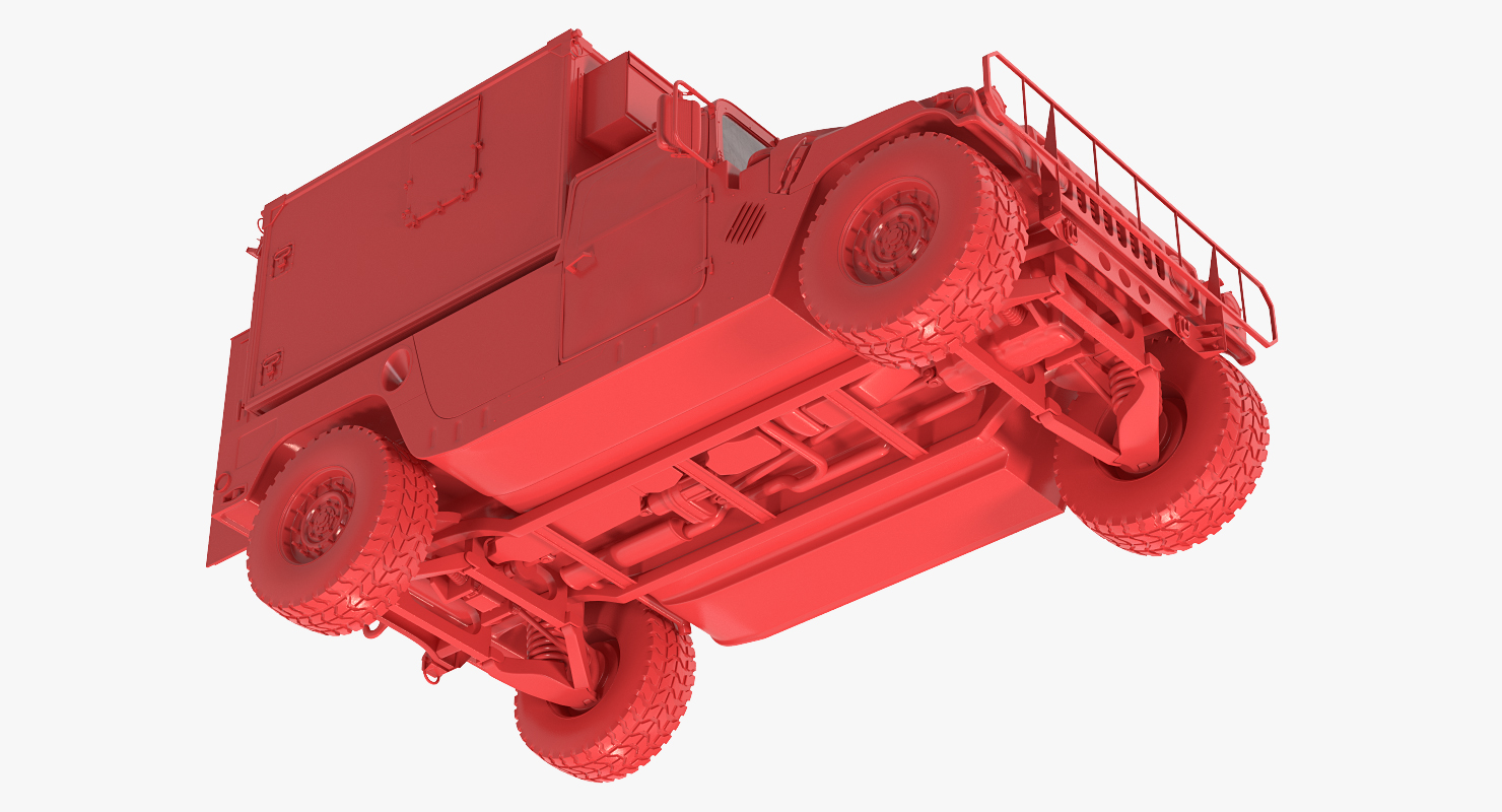 3D model Shelter Carrier MSE HMMWV m1037 Rigged Desert