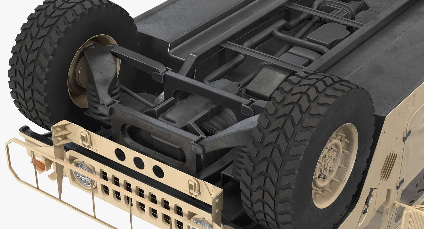 3D model Shelter Carrier MSE HMMWV m1037 Rigged Desert