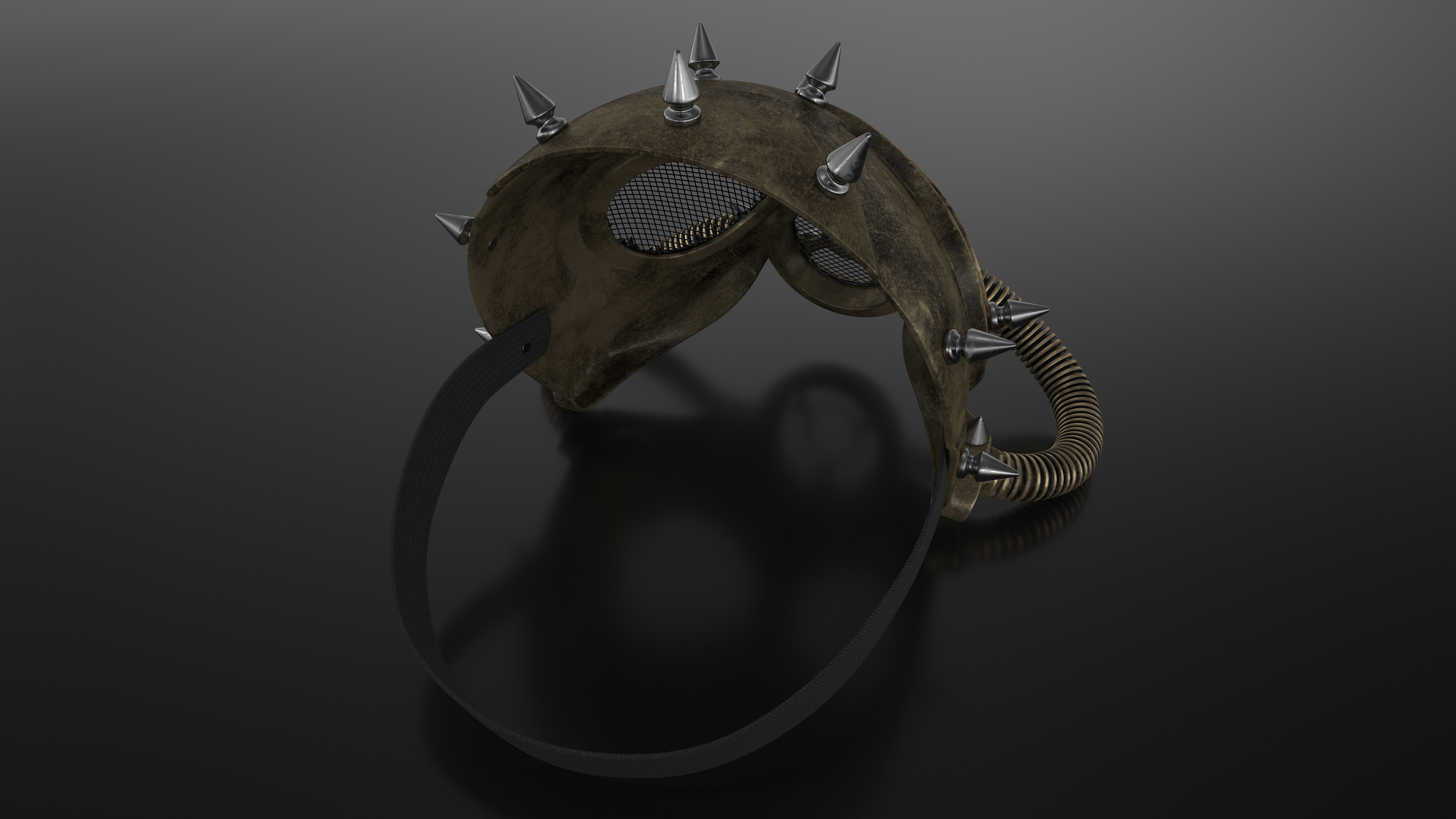 Steampunk Gas Mask Metallic Bronze 3D model