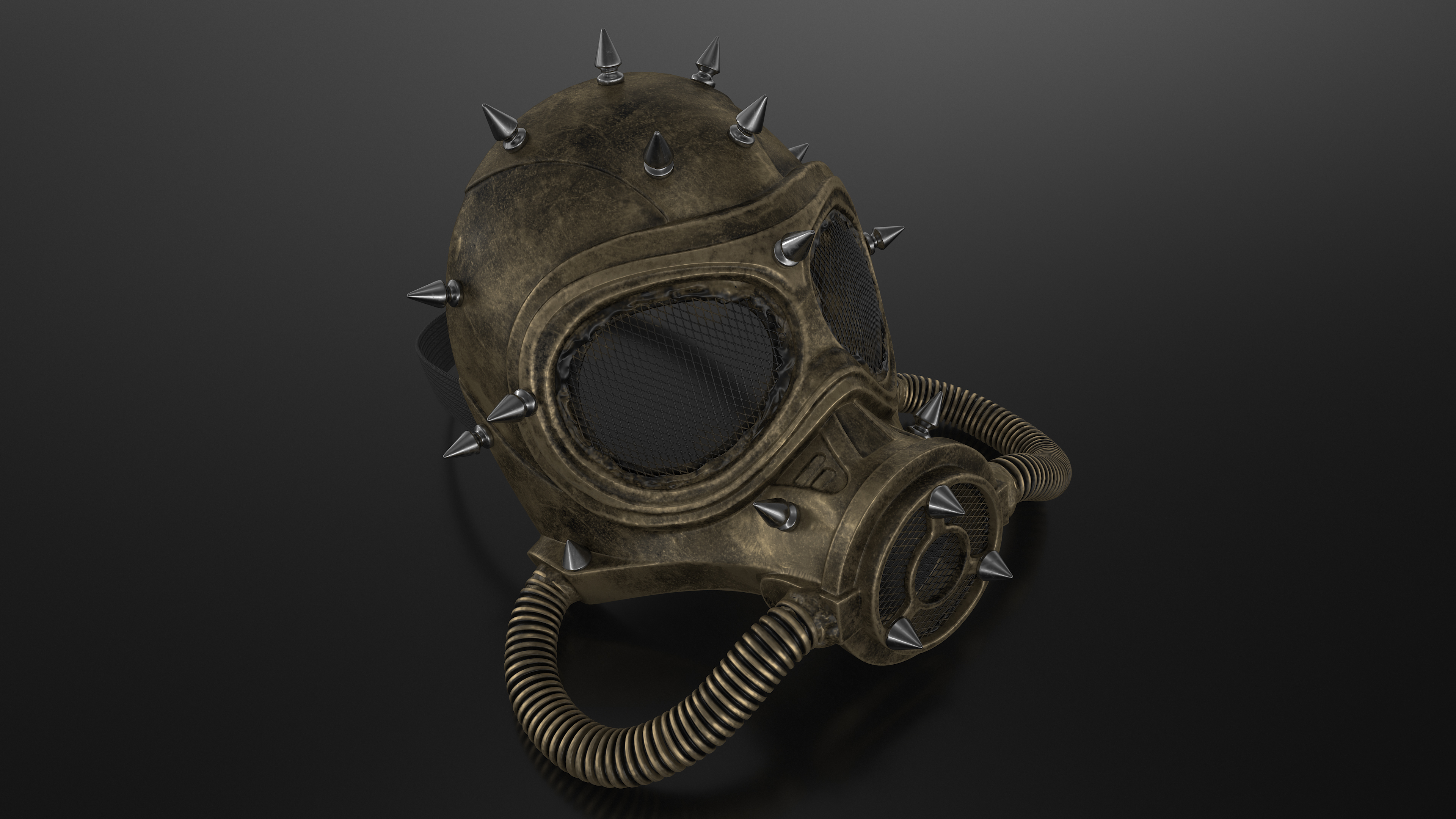 Steampunk Gas Mask Metallic Bronze 3D model