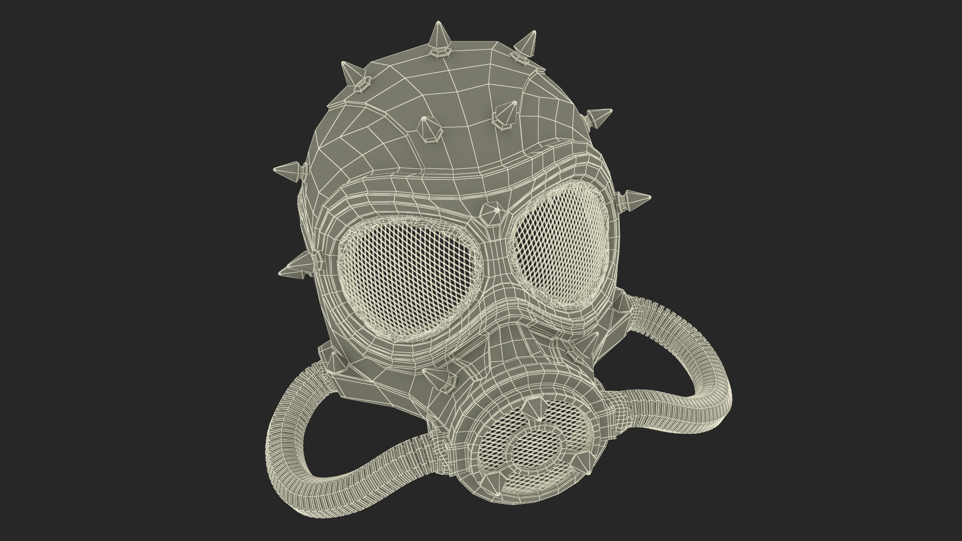 Steampunk Gas Mask Metallic Bronze 3D model