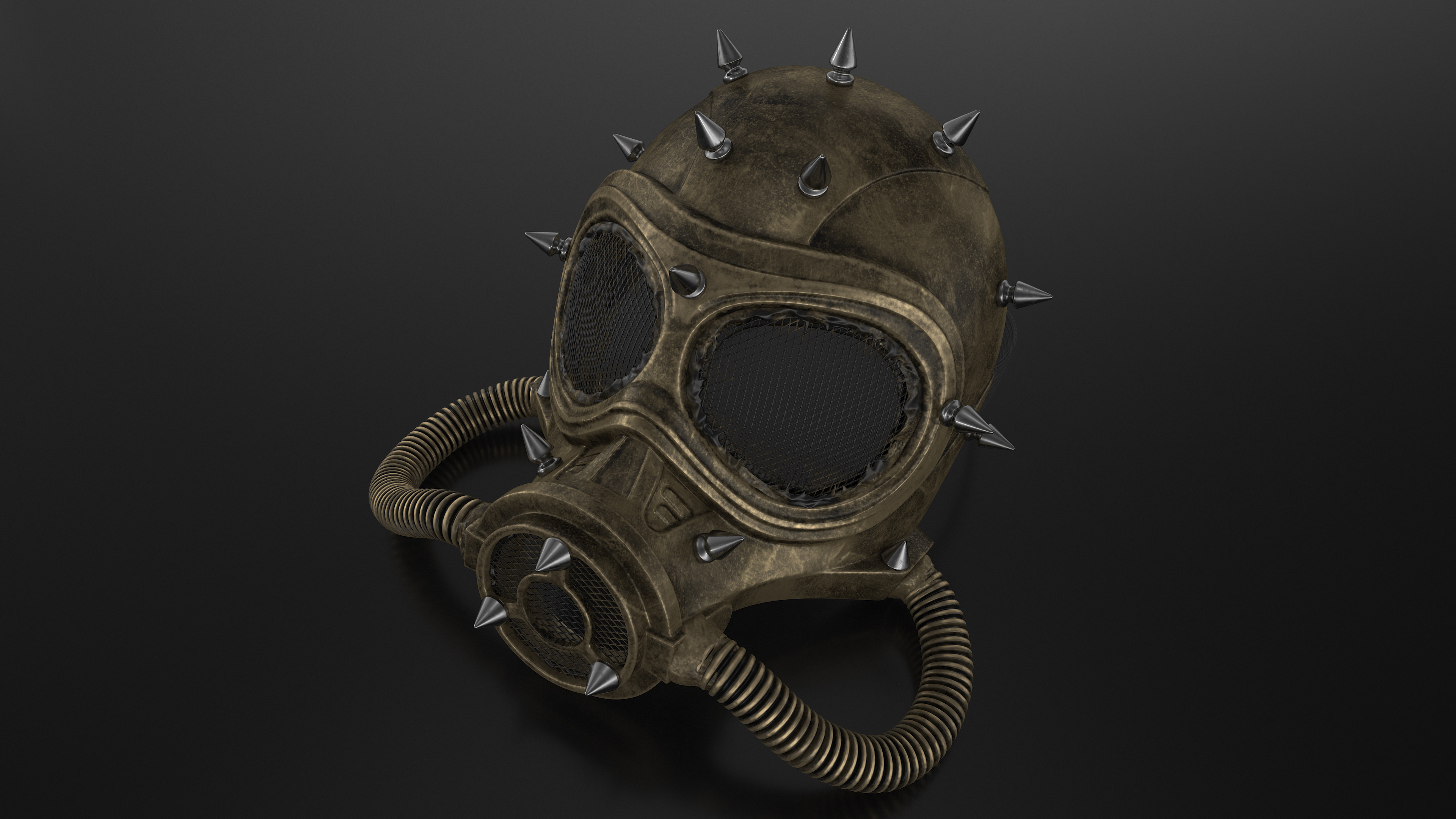 Steampunk Gas Mask Metallic Bronze 3D model